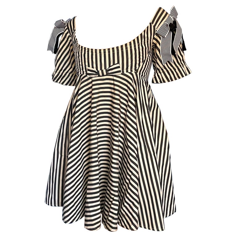 Vivienne Westwood 1992 Corseted Striped Babydoll Dress For Sale at 1stDibs
