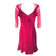Vivienne Westwood 1998 CorsetStyle MarilynMonroe Velvet Moire Red CocktailDress