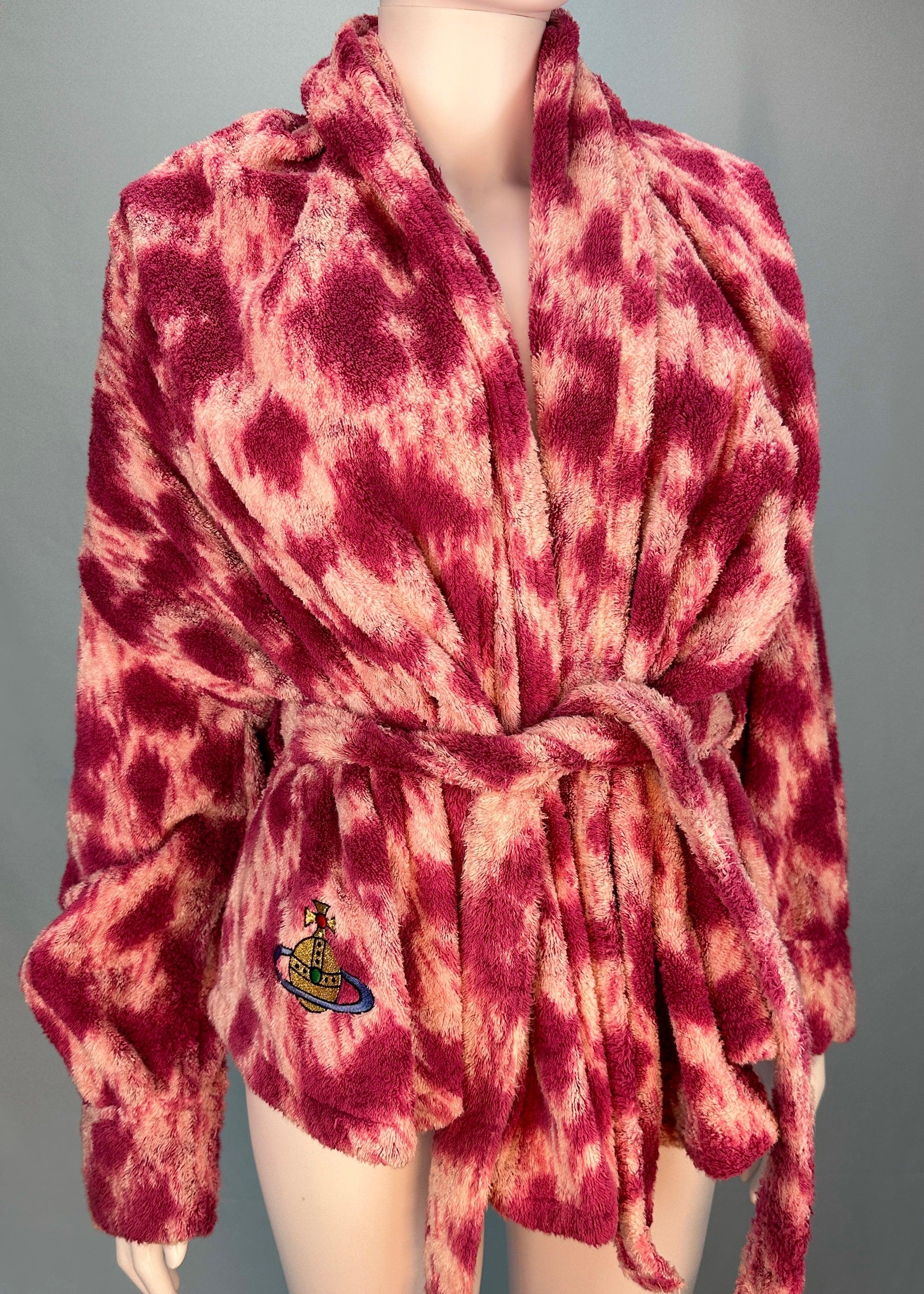 Rosa Vivienne Westwood 1998 - Accappatoio rosa con stampa leopardo