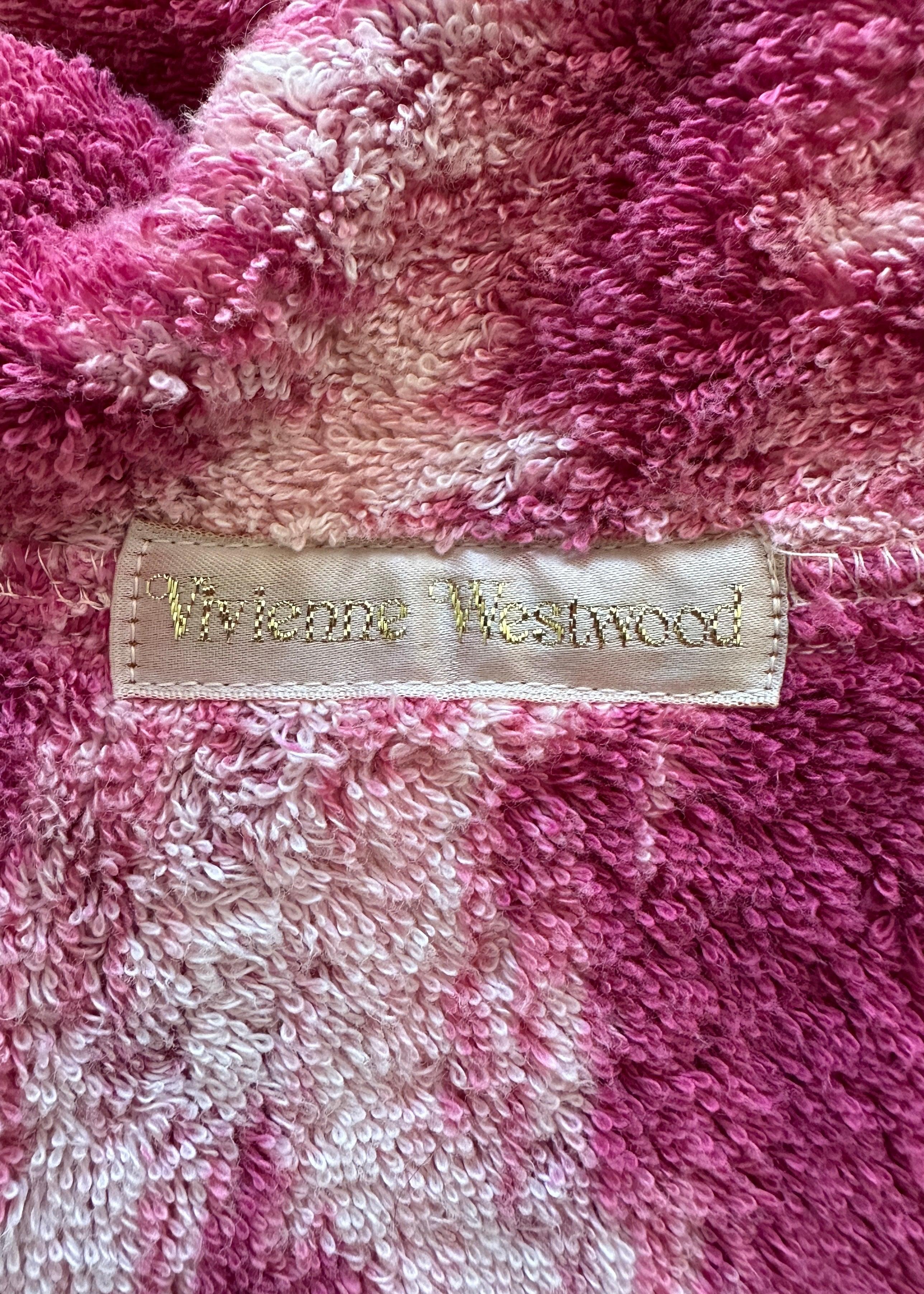 Vivienne Westwood 1998 - Accappatoio rosa con stampa leopardo In condizioni buone a Hertfordshire, GB