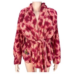 Vivienne Westwood 1998 Pink Leopard Print Towelling Robe