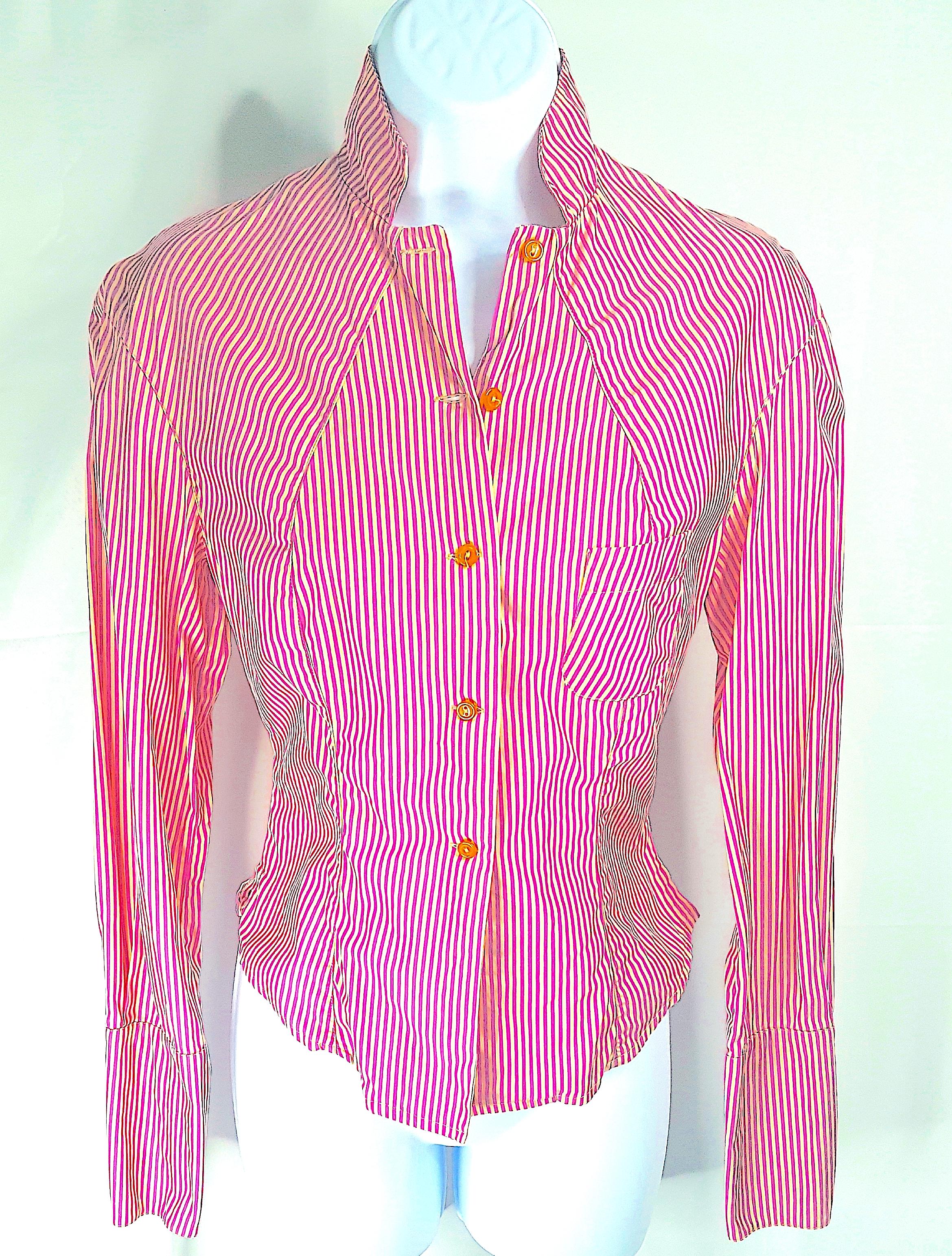 VivienneWestwood 1998 4Piece RunwayLook for Jagger CottonShirtSkirtSuit Ensemble For Sale 8