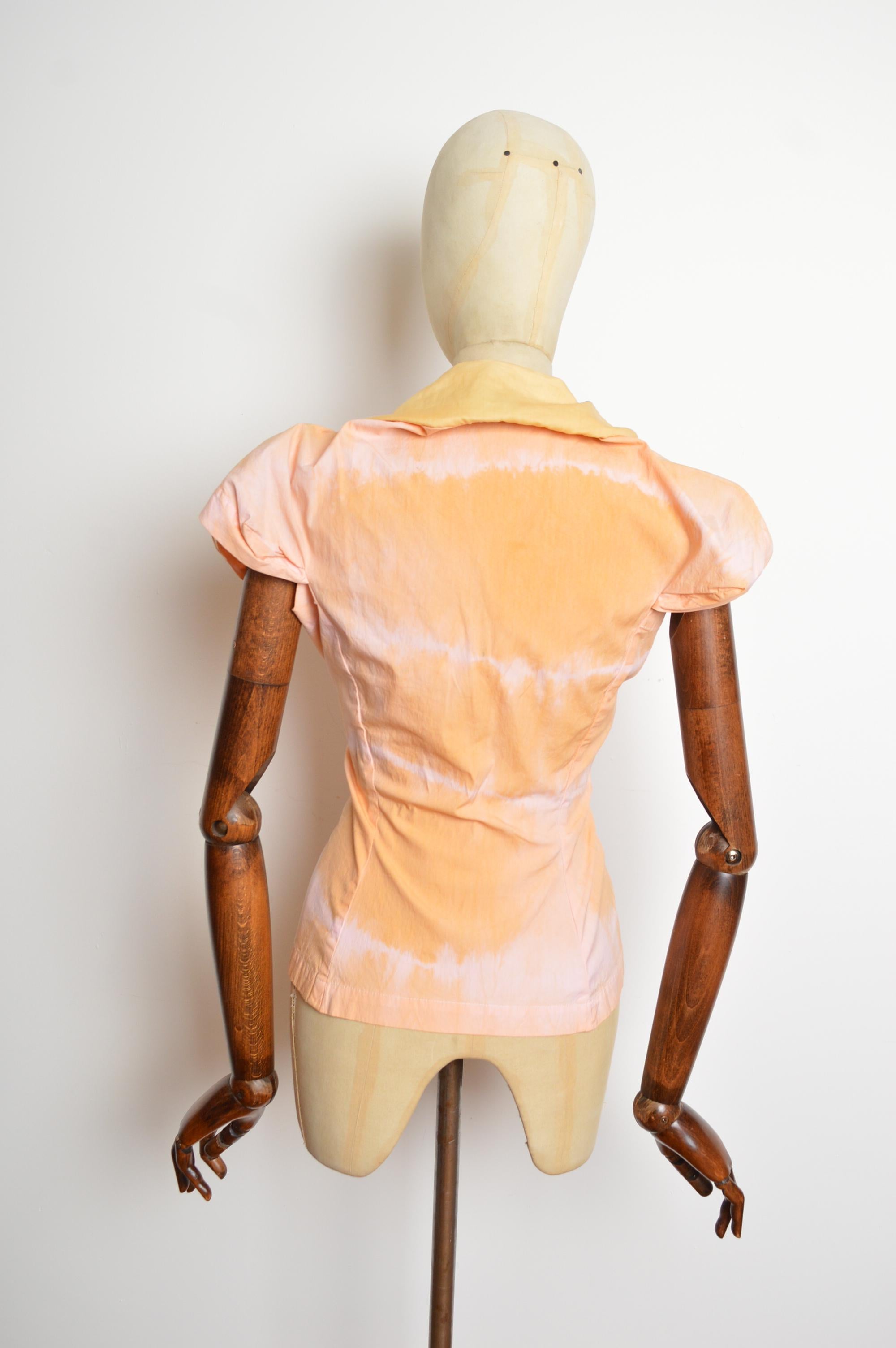 Vivienne Westwood 2000s Peach & Pastel Pink fitted Corset style Shirt - Blouse For Sale 1