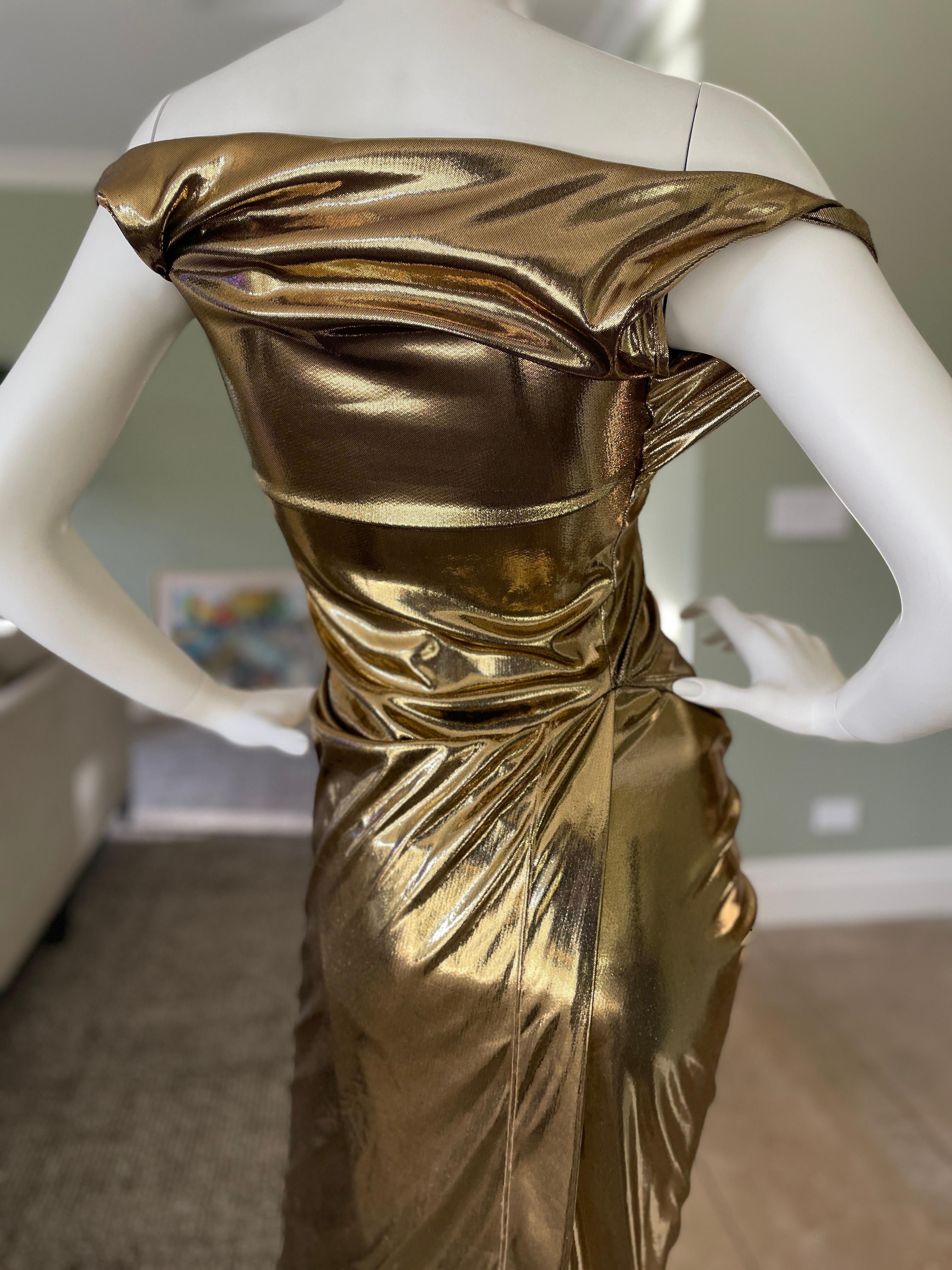 Women's Vivienne Westwood 2008 Liquid Gold Cocktail Dress For Sale