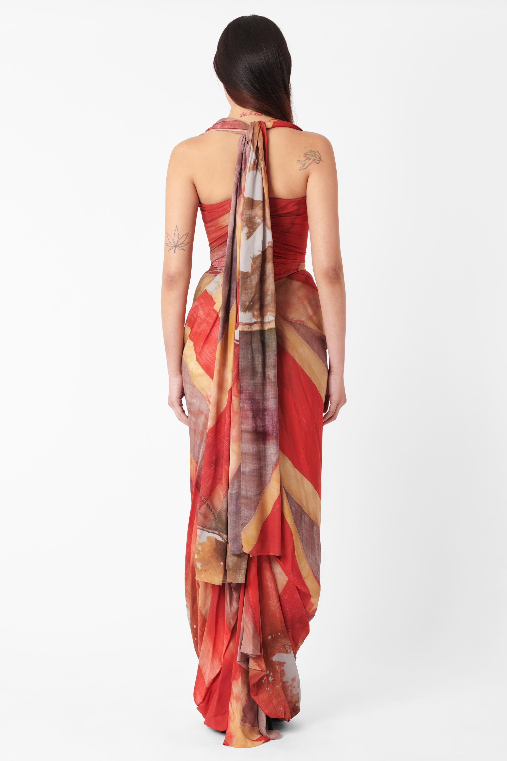 Women's Vivienne Westwood 2012 Queen's Diamond Jubilee Corseted Draped Silk Dress For Sale