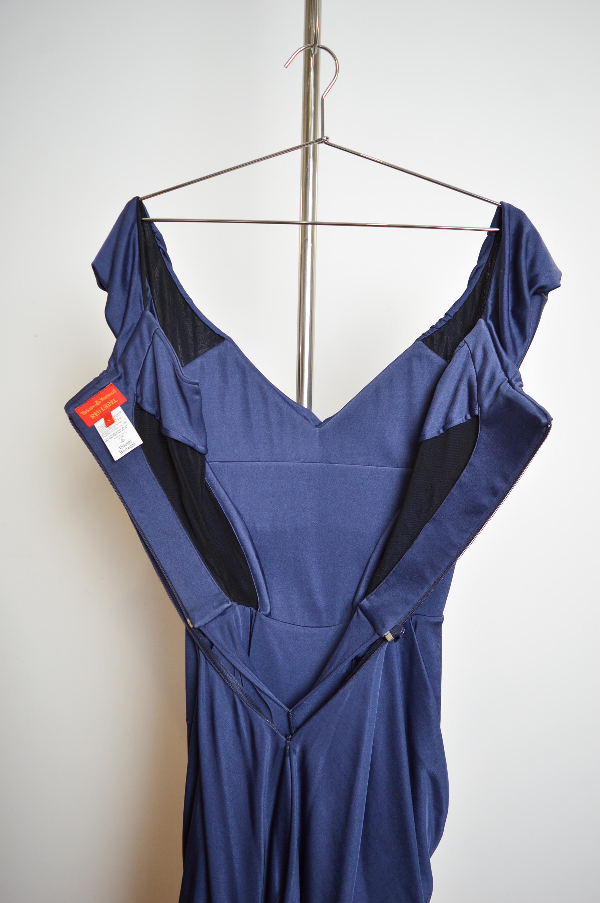 Vivienne Westwood 2012 Red Label Lotus Blue Corset Draped Cocktail Mini Dress 7