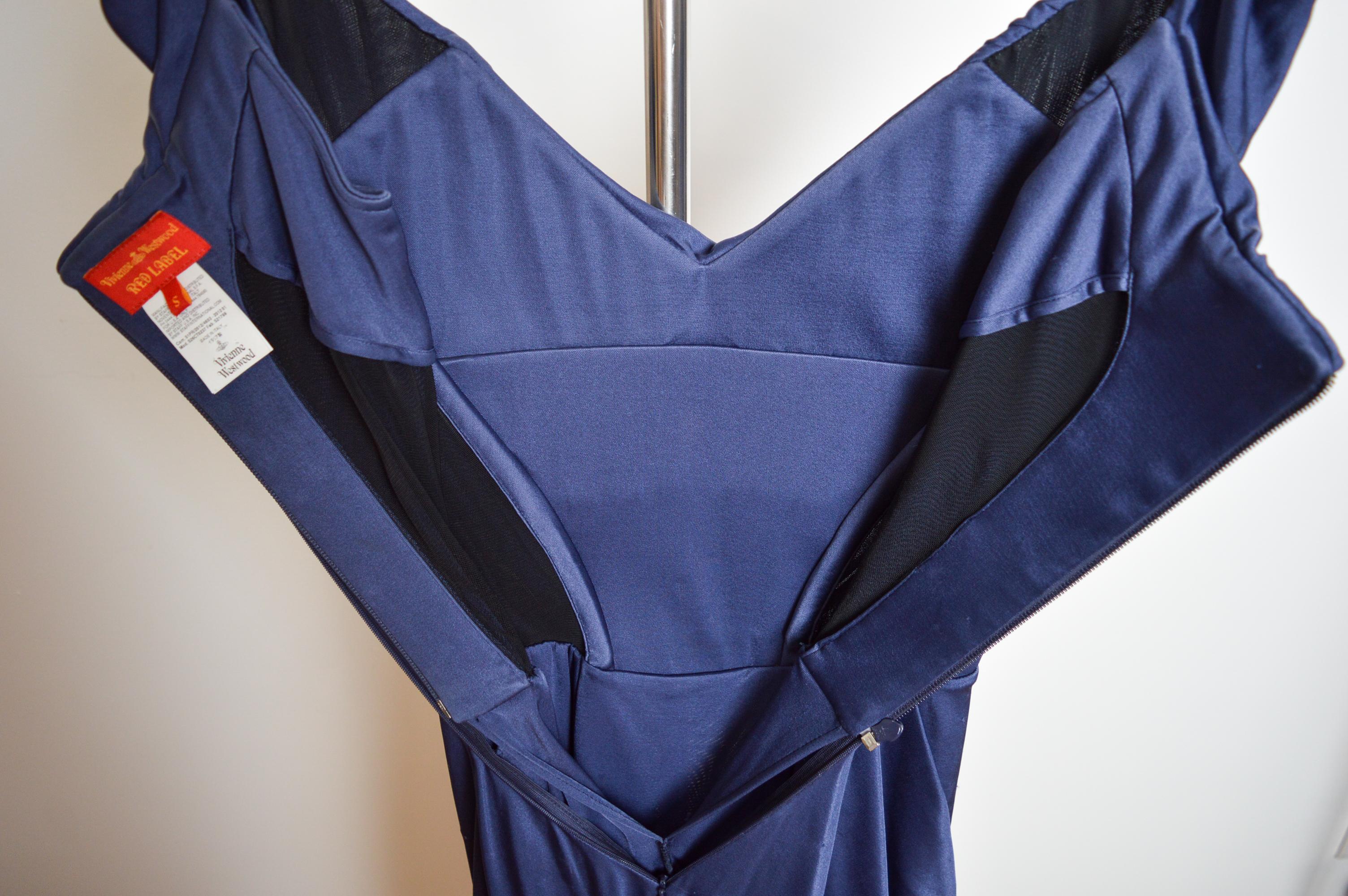 Vivienne Westwood 2012 Red Label Lotus Blue Corset Draped Cocktail Mini Dress 8