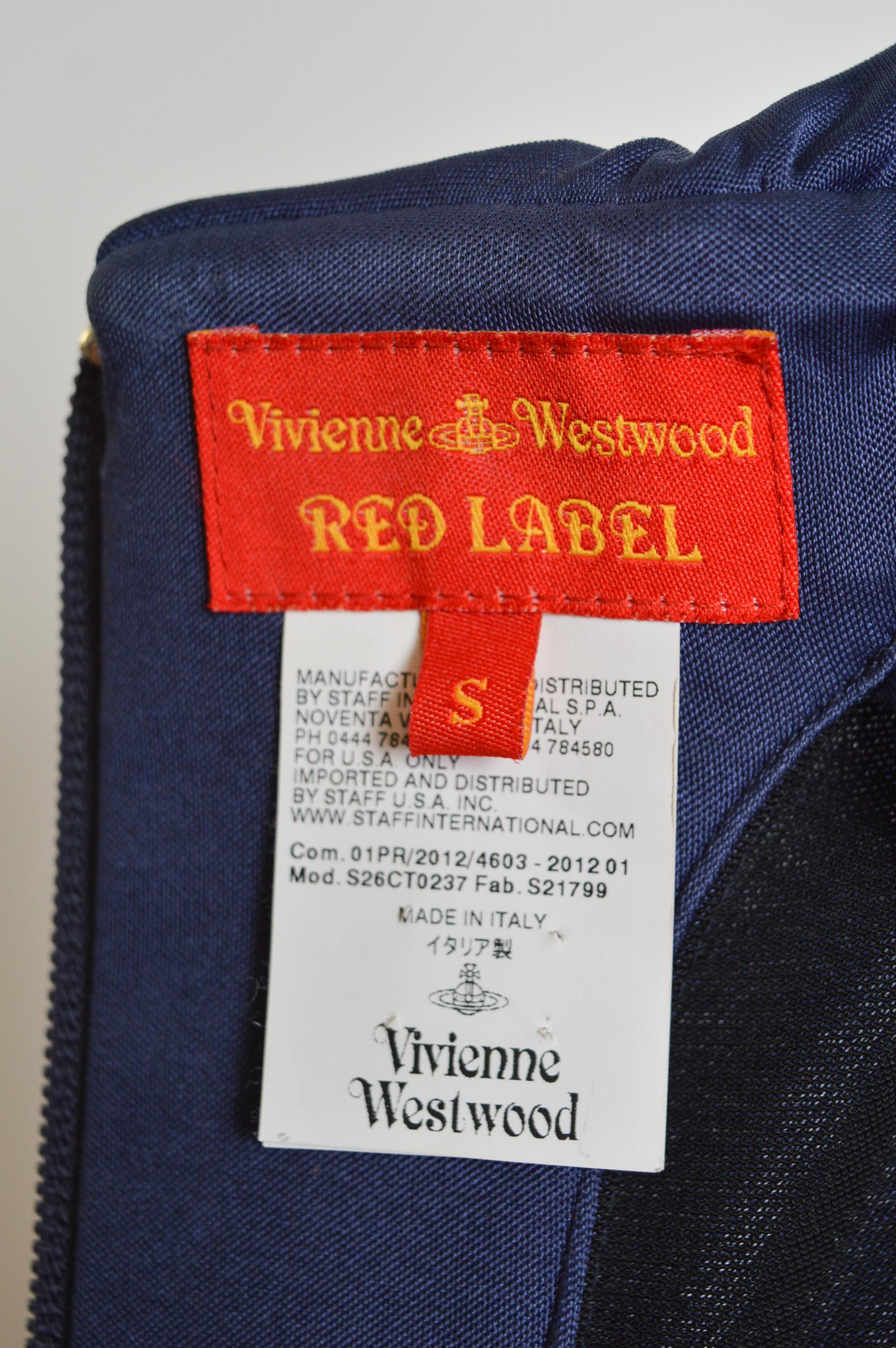 Vivienne Westwood 2012 Red Label Lotus Blue Corset Draped Cocktail Mini Dress 1