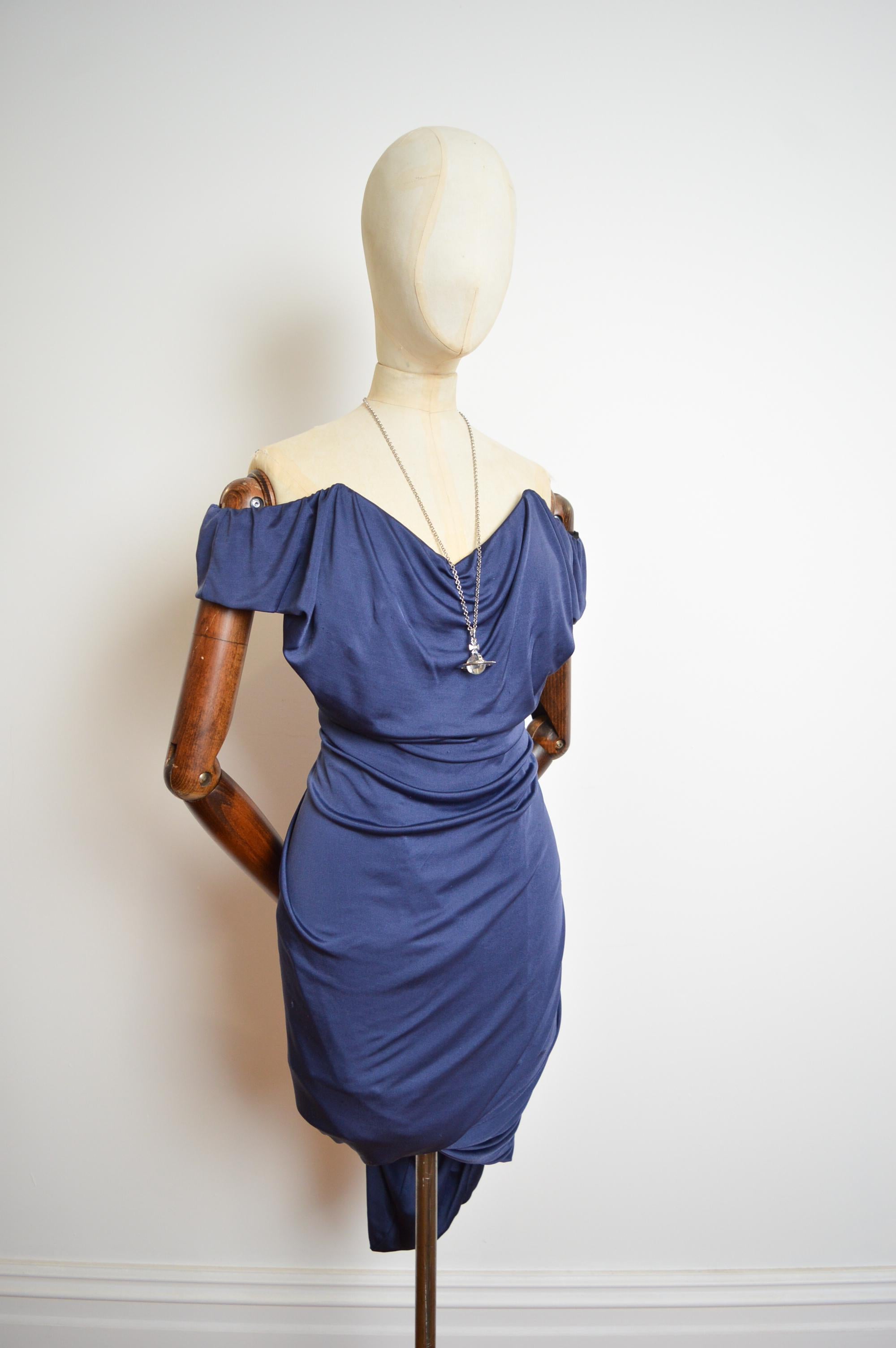 Vivienne Westwood 2012 Red Label Lotus Blue Corset Draped Cocktail Mini Dress 2