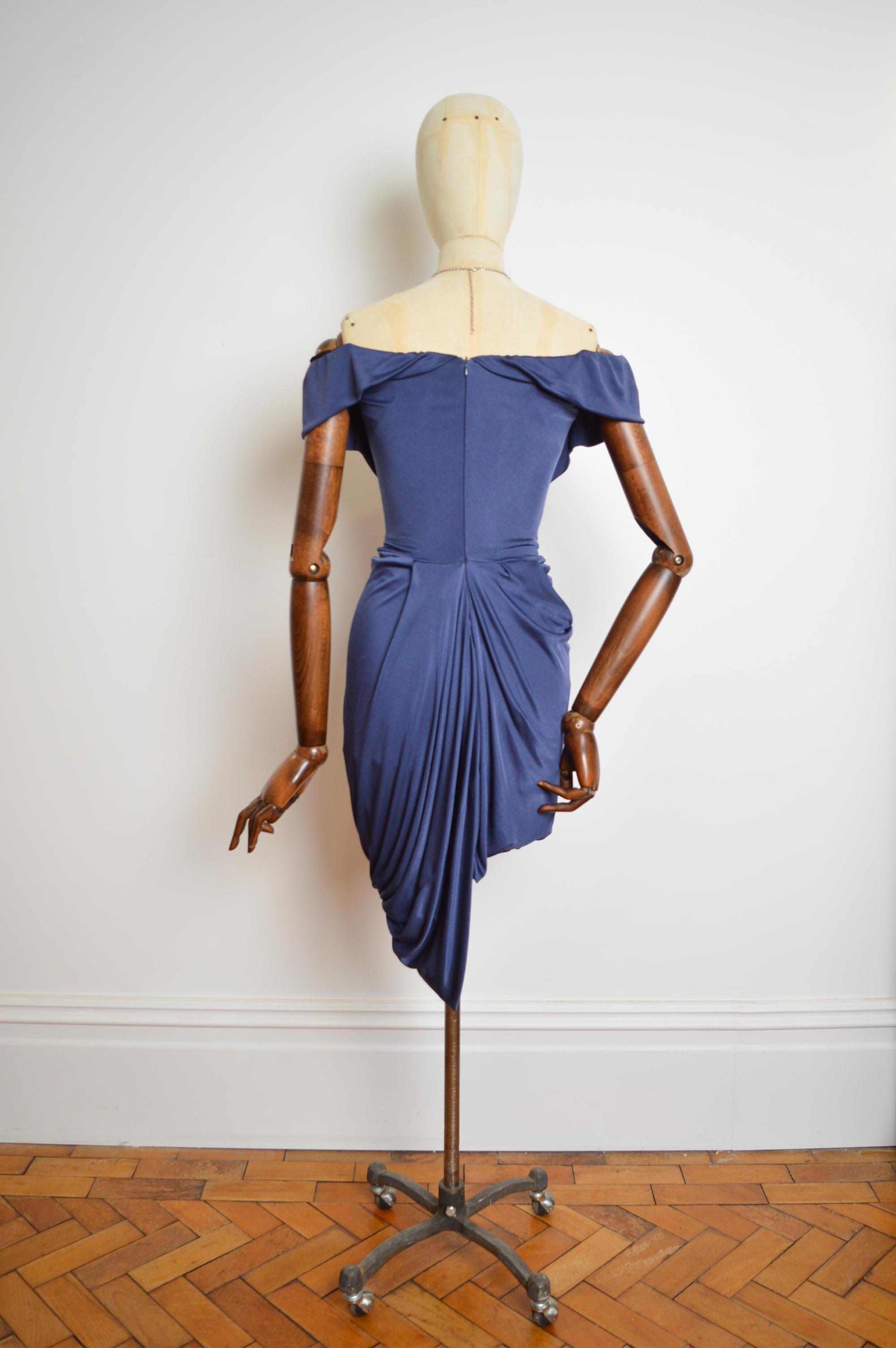 Vivienne Westwood 2012 Red Label Lotus Blue Corset Draped Cocktail Mini Dress 3