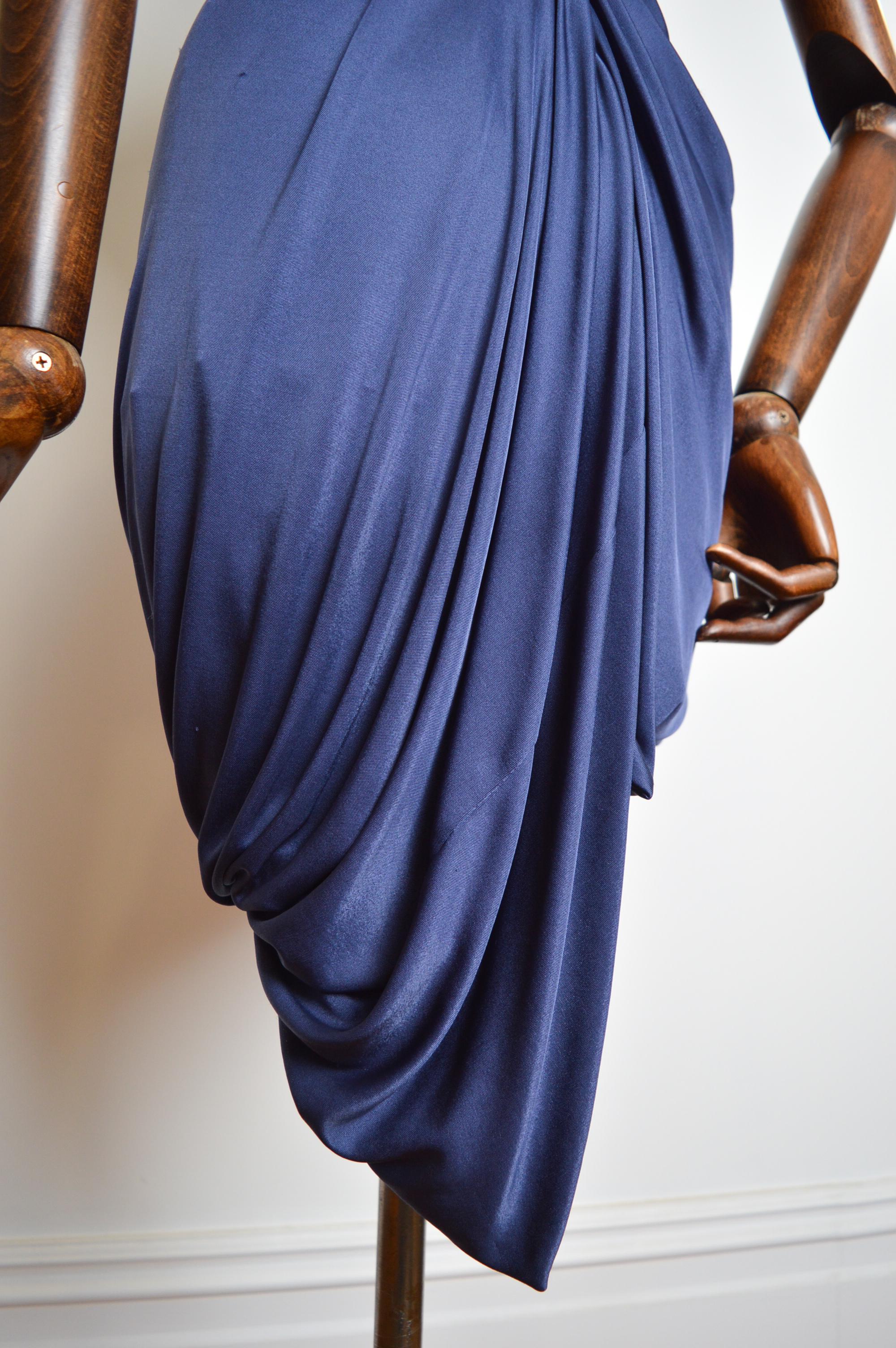 Vivienne Westwood 2012 Red Label Lotus Blue Corset Draped Cocktail Mini Dress 4