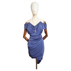 Vivienne Westwood 2012 Red Label Lotus Blue Corset Draped Cocktail Mini Dress