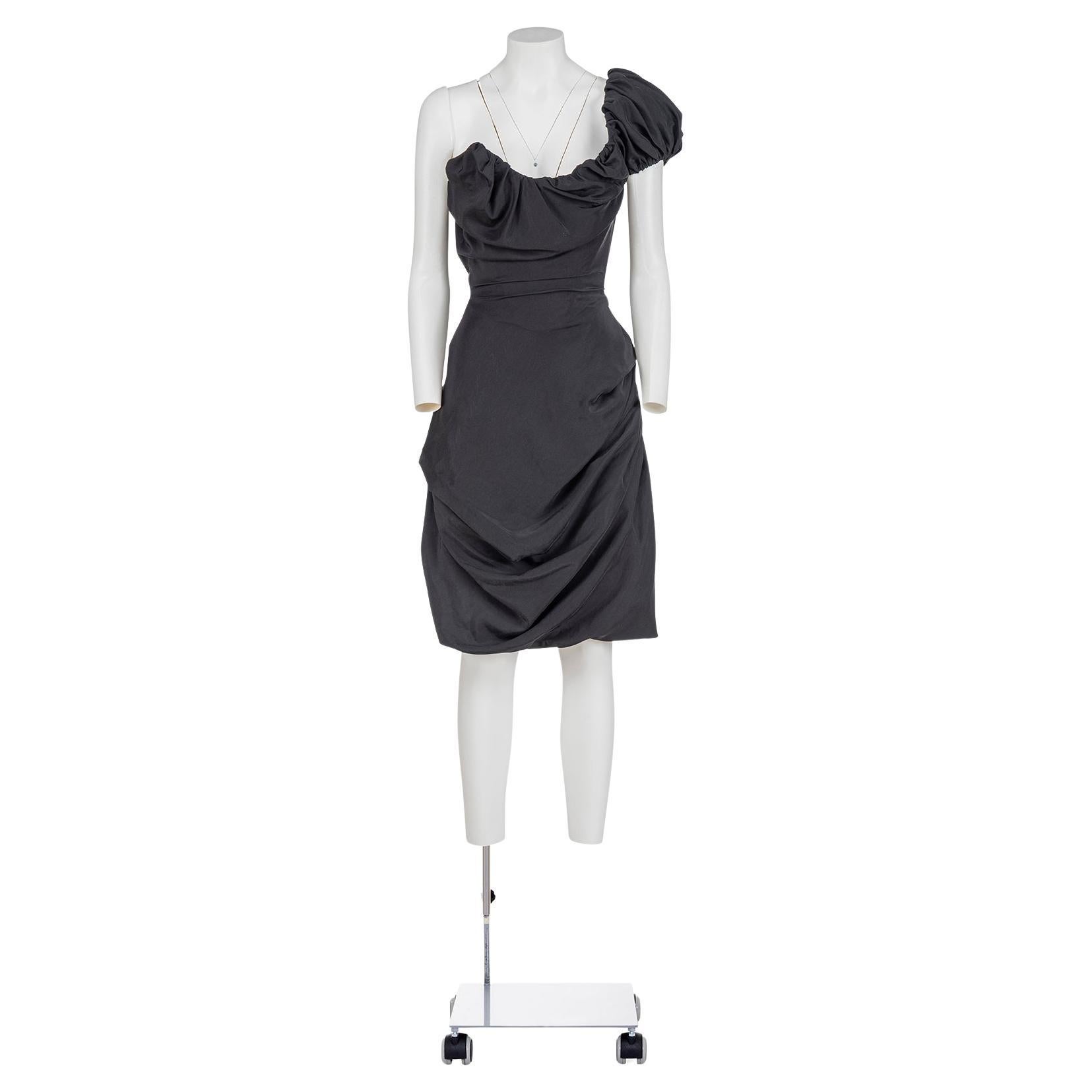 VIVIENNE WESTWOOD 90's Iconic one-sleeve draped bustier dress