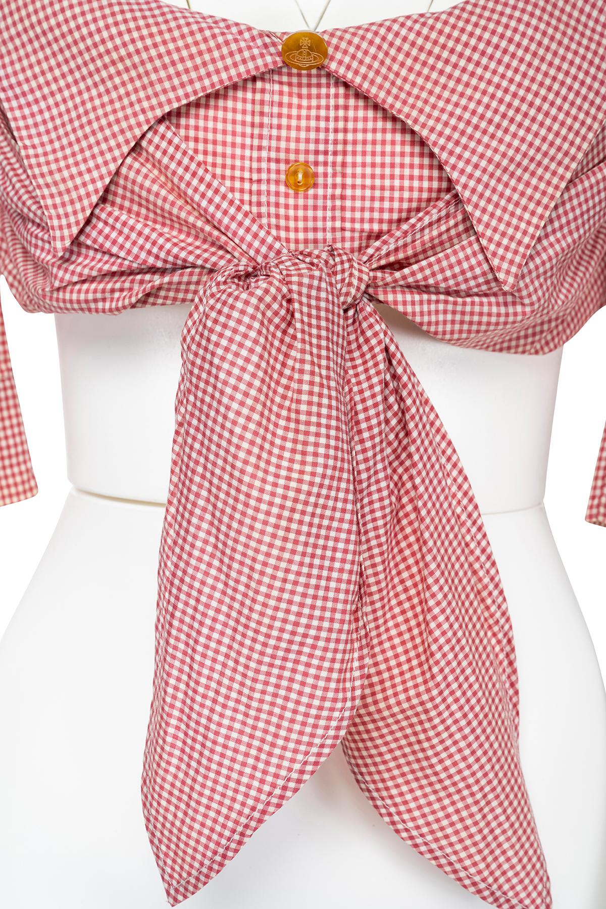 VIVIENNE WESTWOOD 90er Jahre Ikonisches Kurzarm-Kropfkorsett mit Karomuster für Damen oder Herren