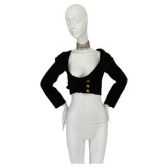 VIVIENNE WESTWOOD 90's Vintage Boned Corset w. Belt and Orb Buttons Cropped