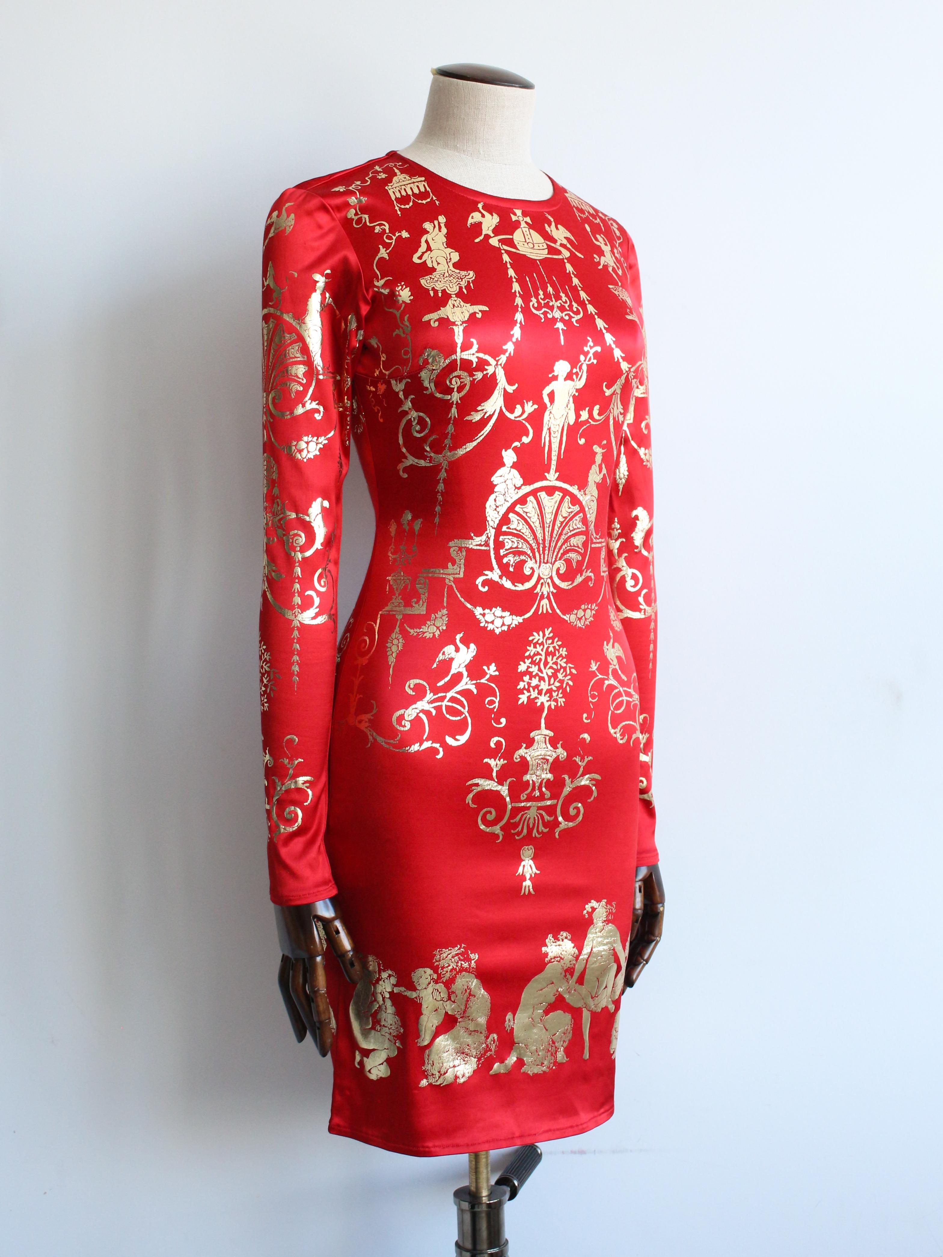 Vivienne Westwood A/W91 'Dressing Up' - Robe à crayon en satin et lycra rouge Bon état - En vente à Manchester, GB