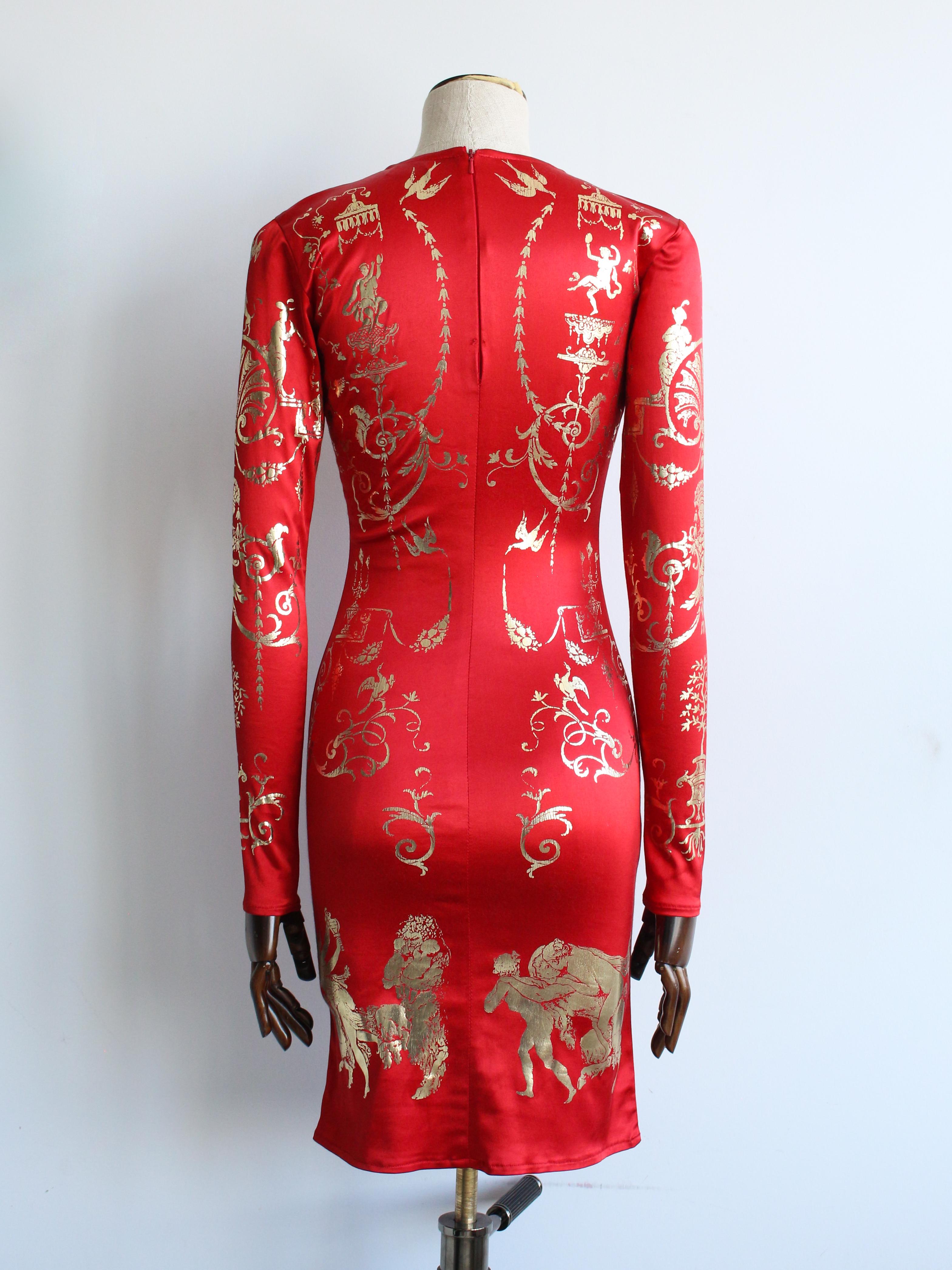 Vivienne Westwood A/W91 'Dressing Up' - Robe à crayon en satin et lycra rouge en vente 2