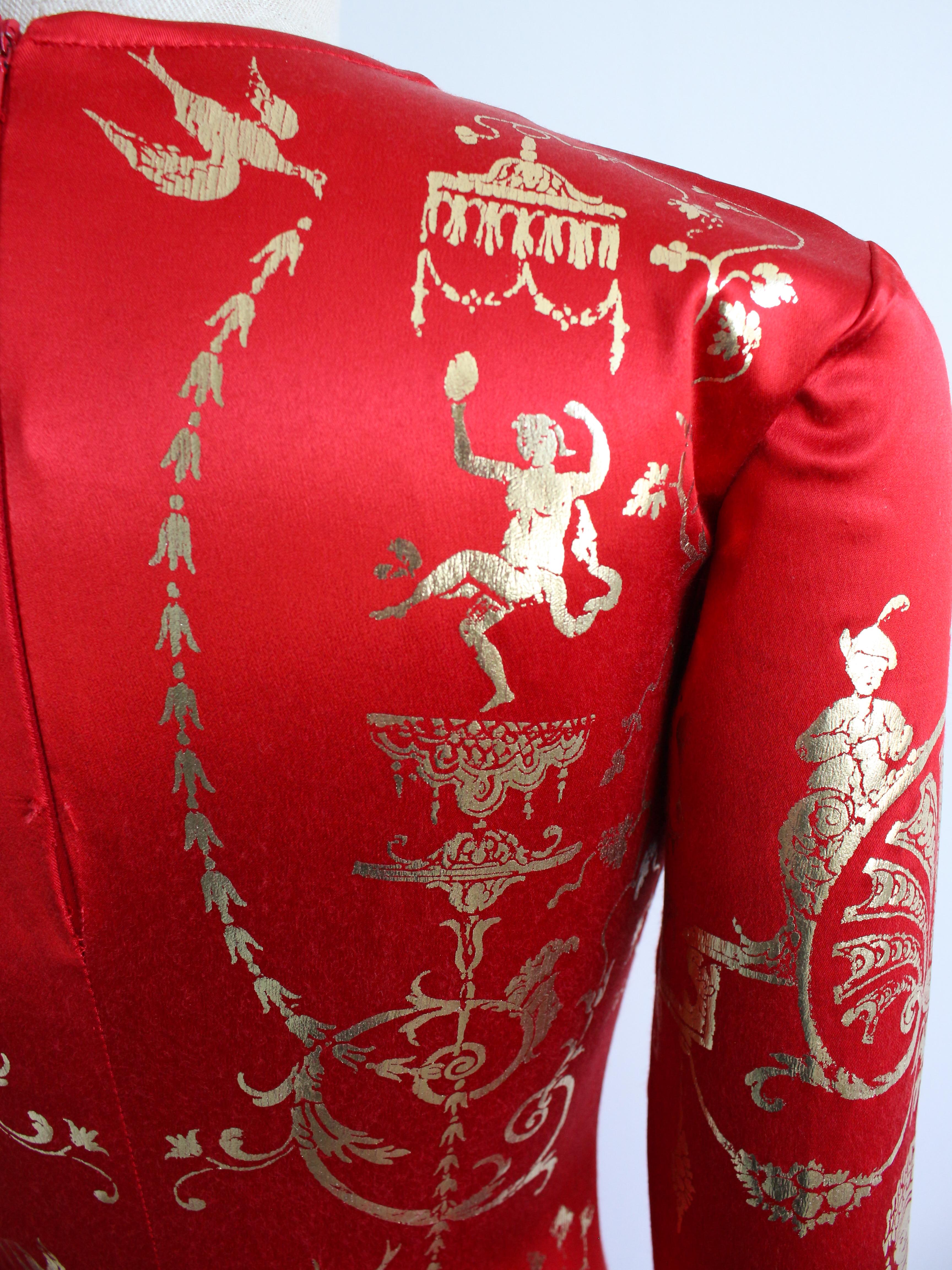Vivienne Westwood A/W91 'Dressing Up' - Robe à crayon en satin et lycra rouge en vente 3