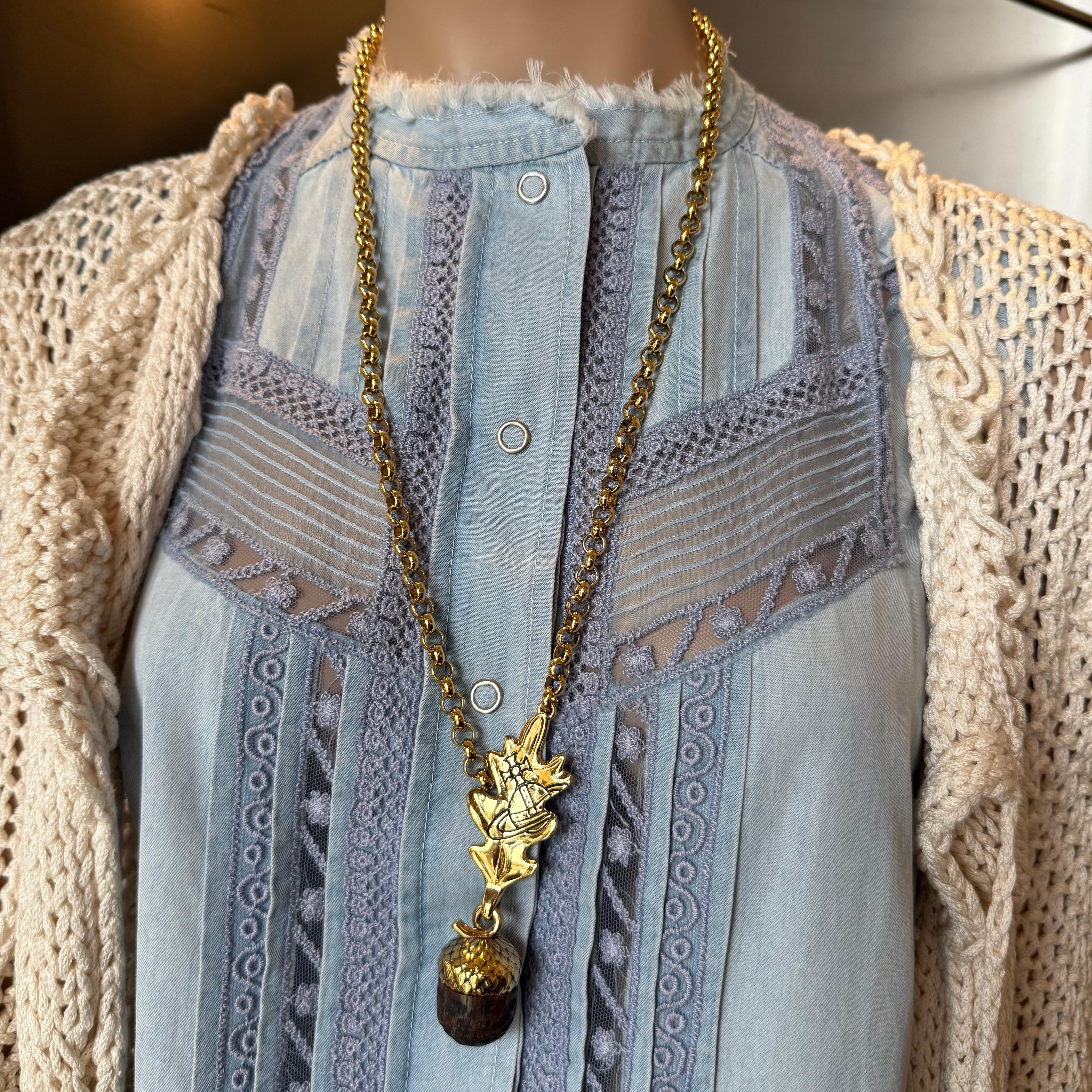 Vivienne Westwood Acorn Chain Necklace In condizioni ottime in vendita a Gazzaniga (BG), IT