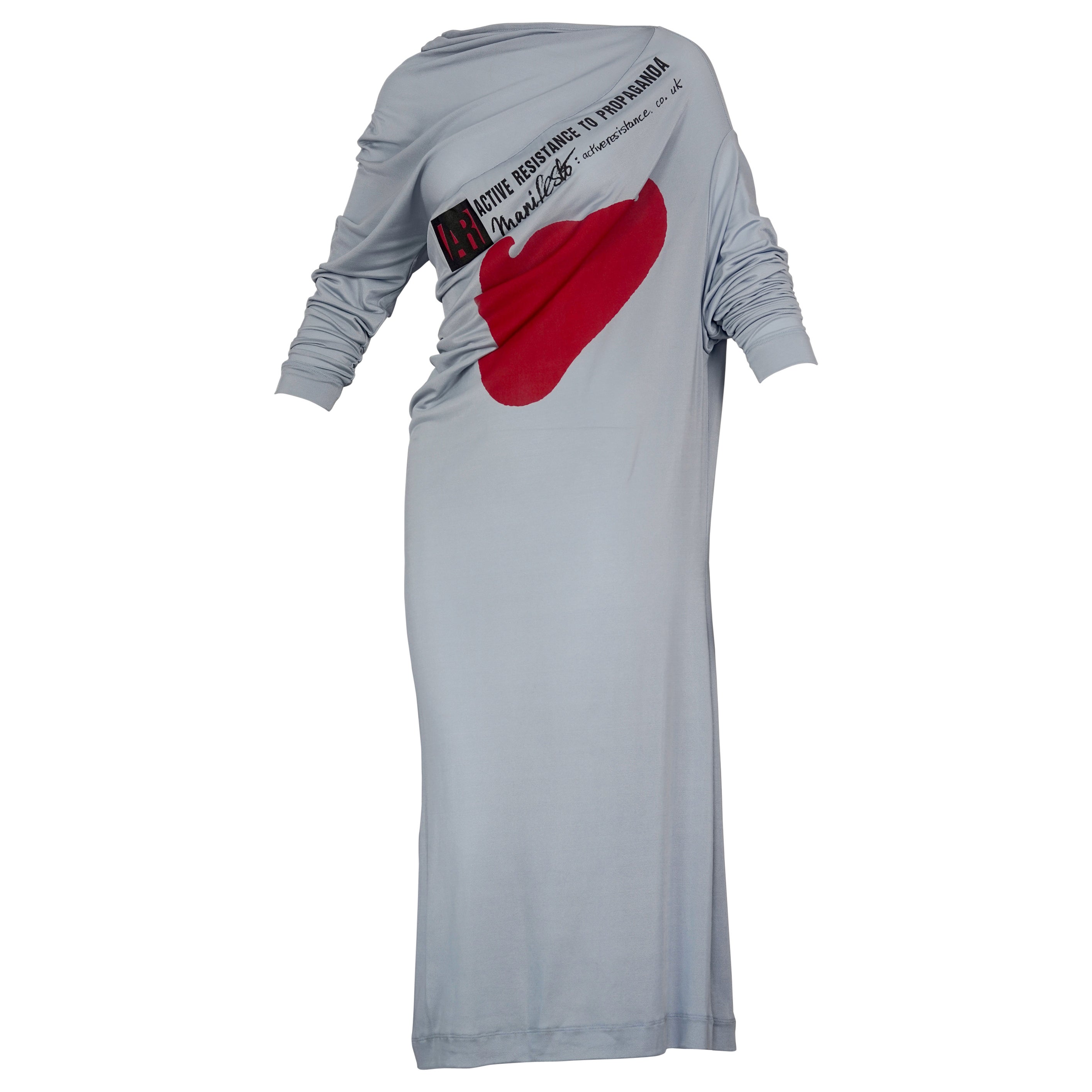 VIVIENNE WESTWOOD "Active Resistance To Propaganda" Manifesto Asymmetrical Dress