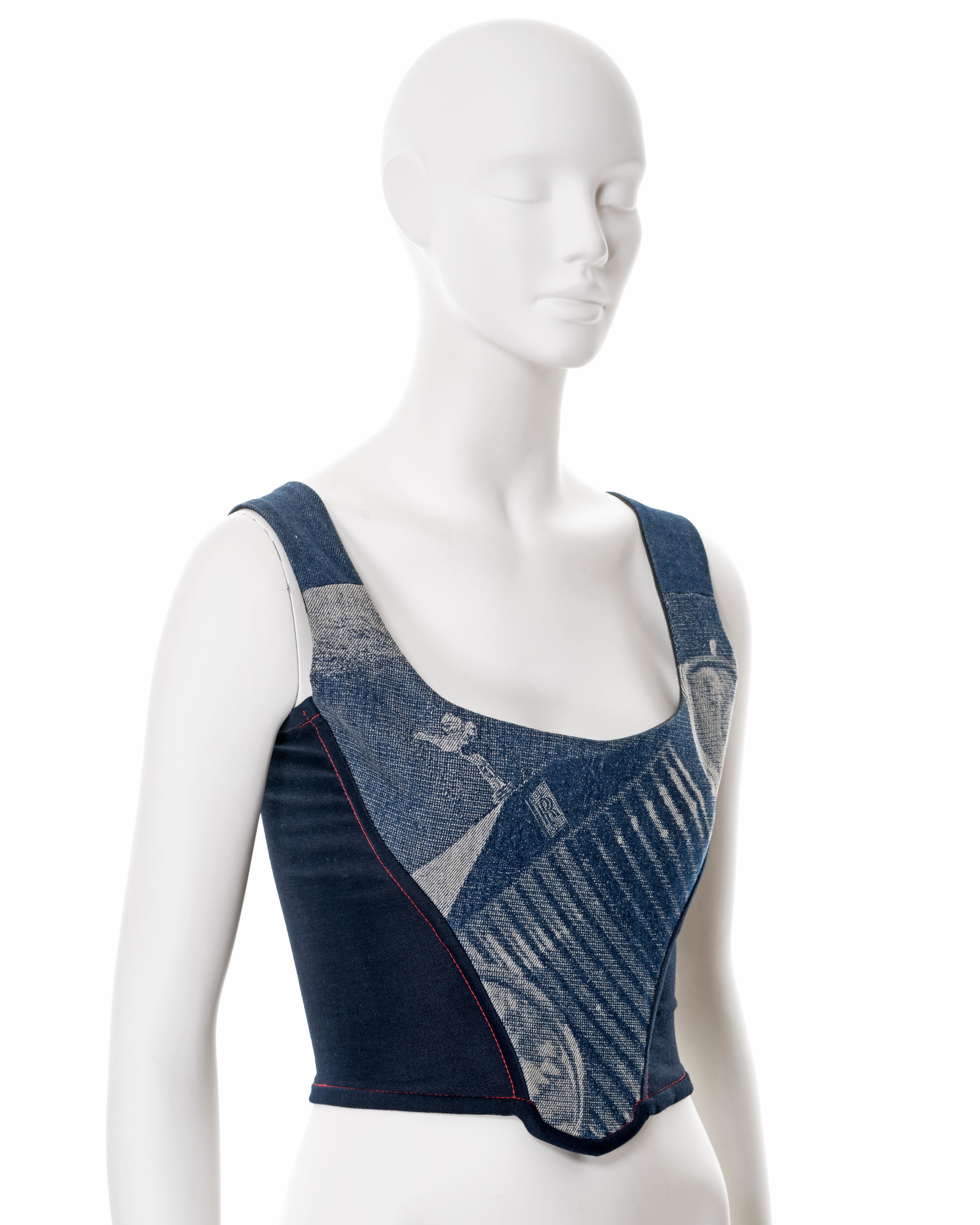 Vivienne Westwood 'Always on Camera' denim corset, fw 1992 In Good Condition In London, GB
