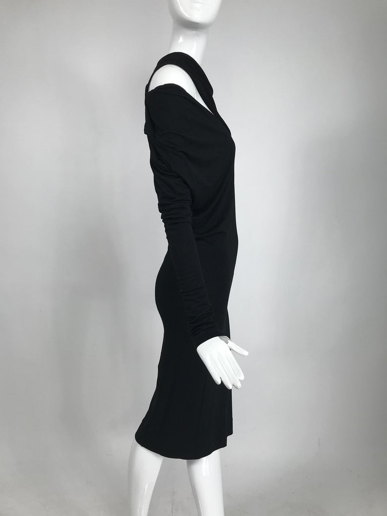 Women's Vivienne Westwood Anglomaina Black Timans Asymmetric Jersey Dress For Sale