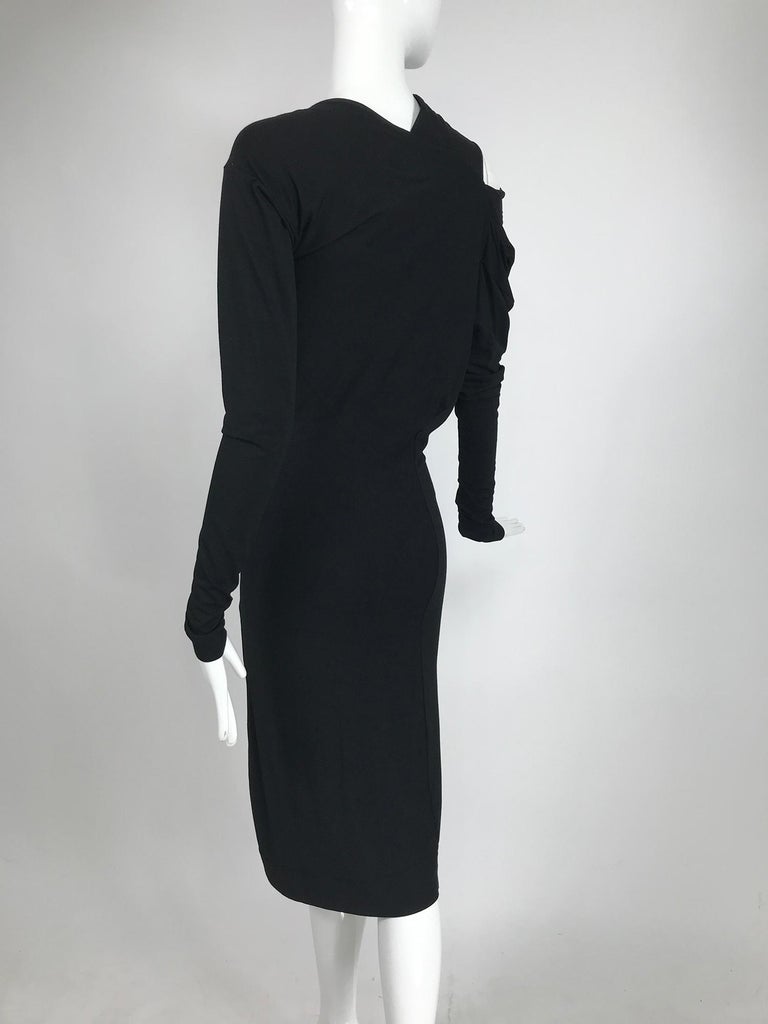 Vivienne Westwood Anglomaina Black Timans Asymmetric Jersey Dress For Sale 2