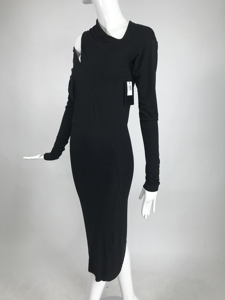 Vivienne Westwood Anglomaina Black Timans Asymmetric Jersey Dress For Sale 4