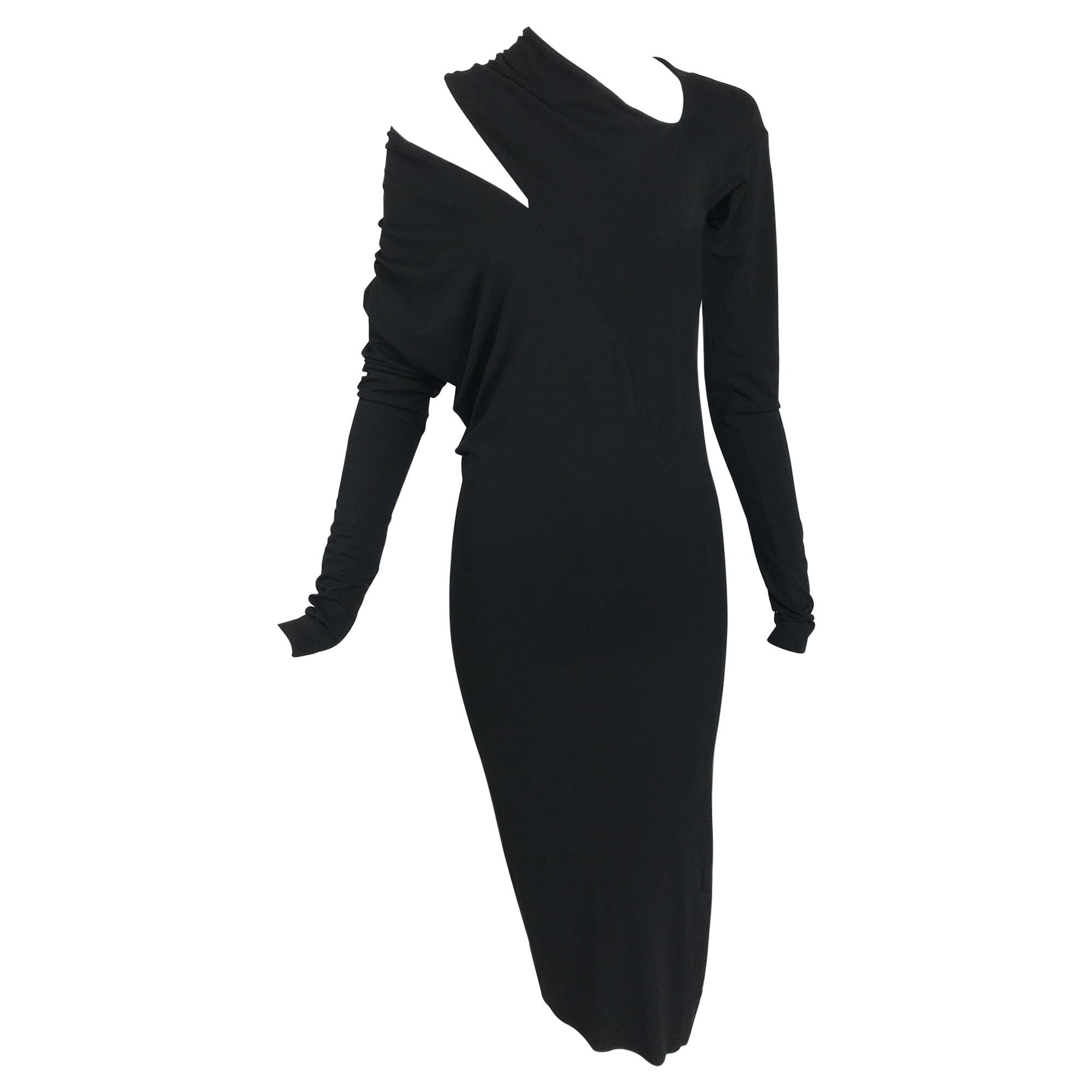 Vivienne Westwood Anglomaina Black Timans Asymmetric Jersey Dress