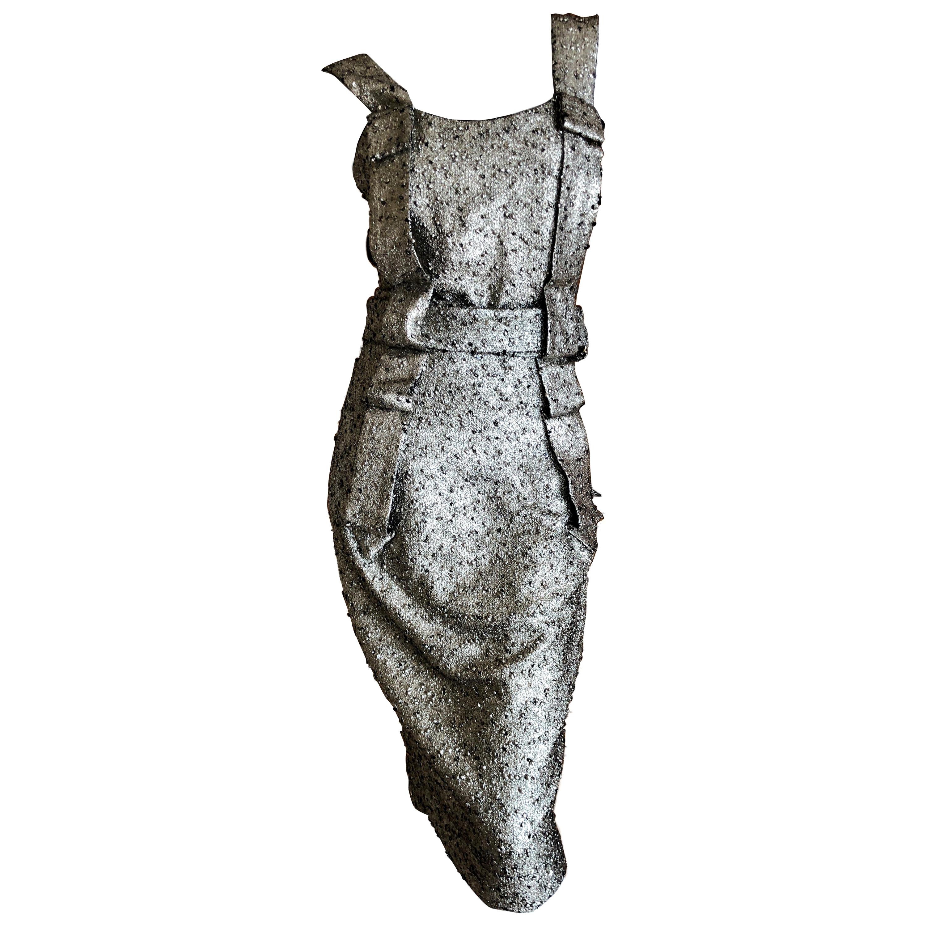 Vivienne Westwood Anglomania 2011 Glittery Silver Cocktail Dress 