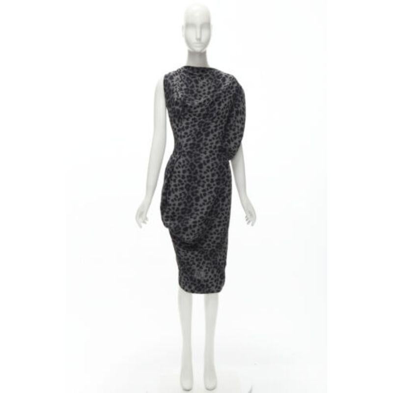 VIVIENNE WESTWOOD Anglomania 2014 grey leopard asymmetric draped dress IT42 M 6