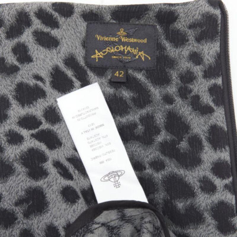 VIVIENNE WESTWOOD Anglomania 2014 grey leopard asymmetric draped dress IT42 M 5