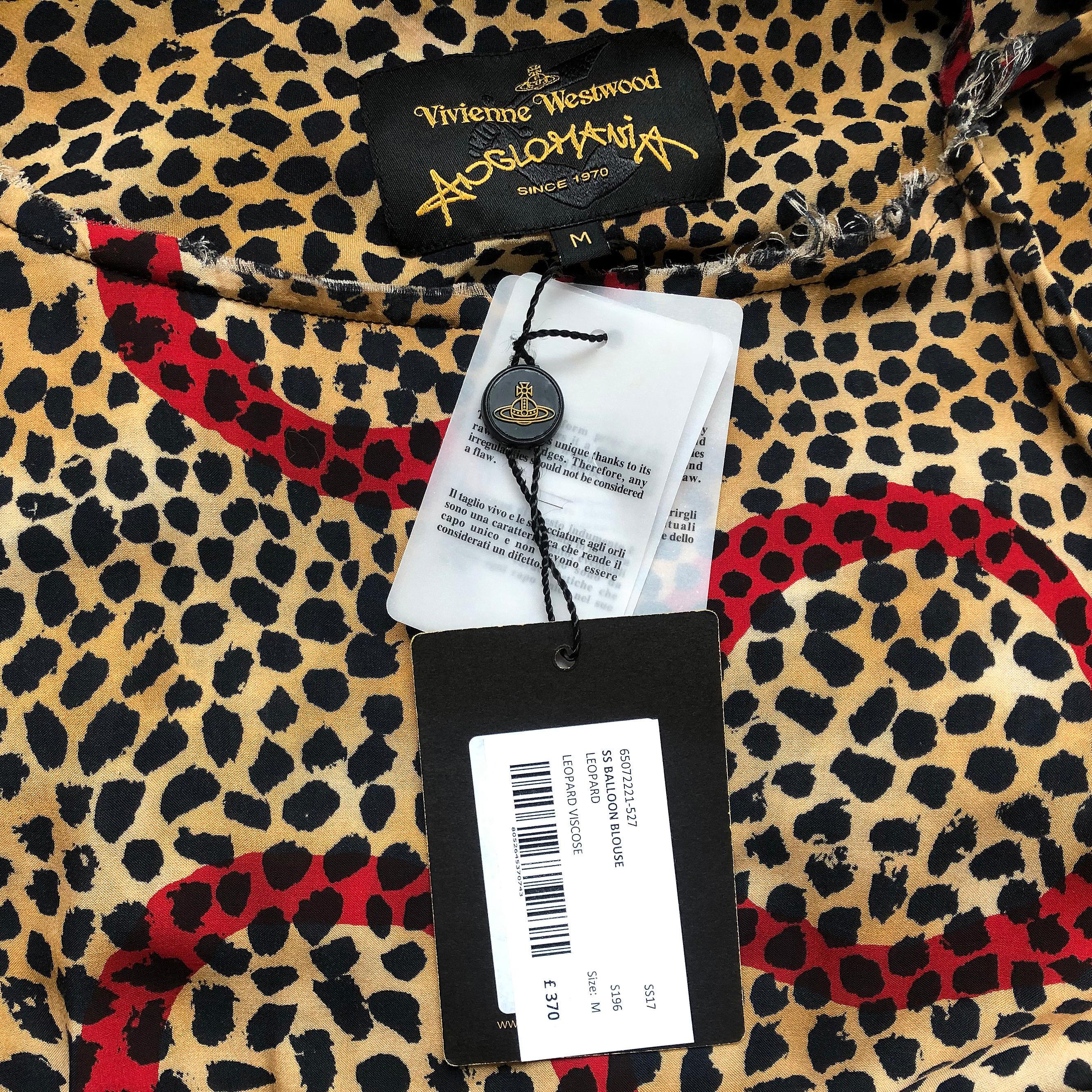  Vivienne Westwood Anglomania - ‘Balloon Blouse’ - Leopard + Circular Print -NEW 1