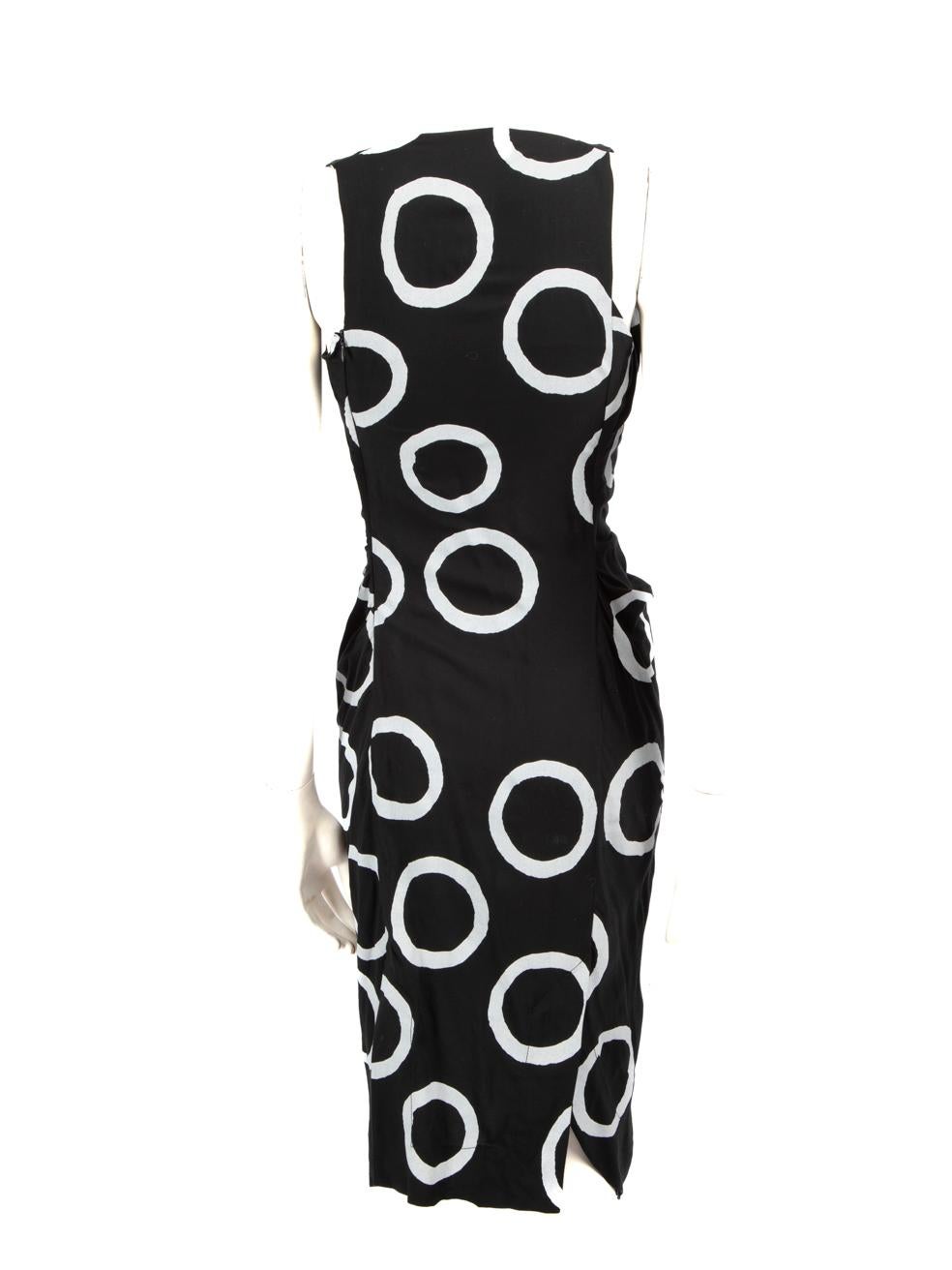 Vivienne Westwood Anglomania Black Drape Detail Midi Dress Size XS In Good Condition In London, GB