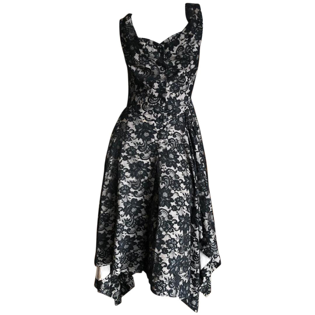 Vivienne Westwood Anglomania Black Lace Overlay Button Front Dress For Sale