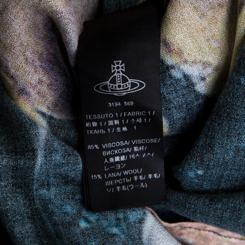 Vivienne Westwood Anglomania Black Leaf Printed Draped Tie Detail Jumpsuit S 2