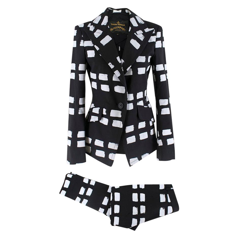 Vivienne Westwood Anglomania Black & White Printed Suit   IT40