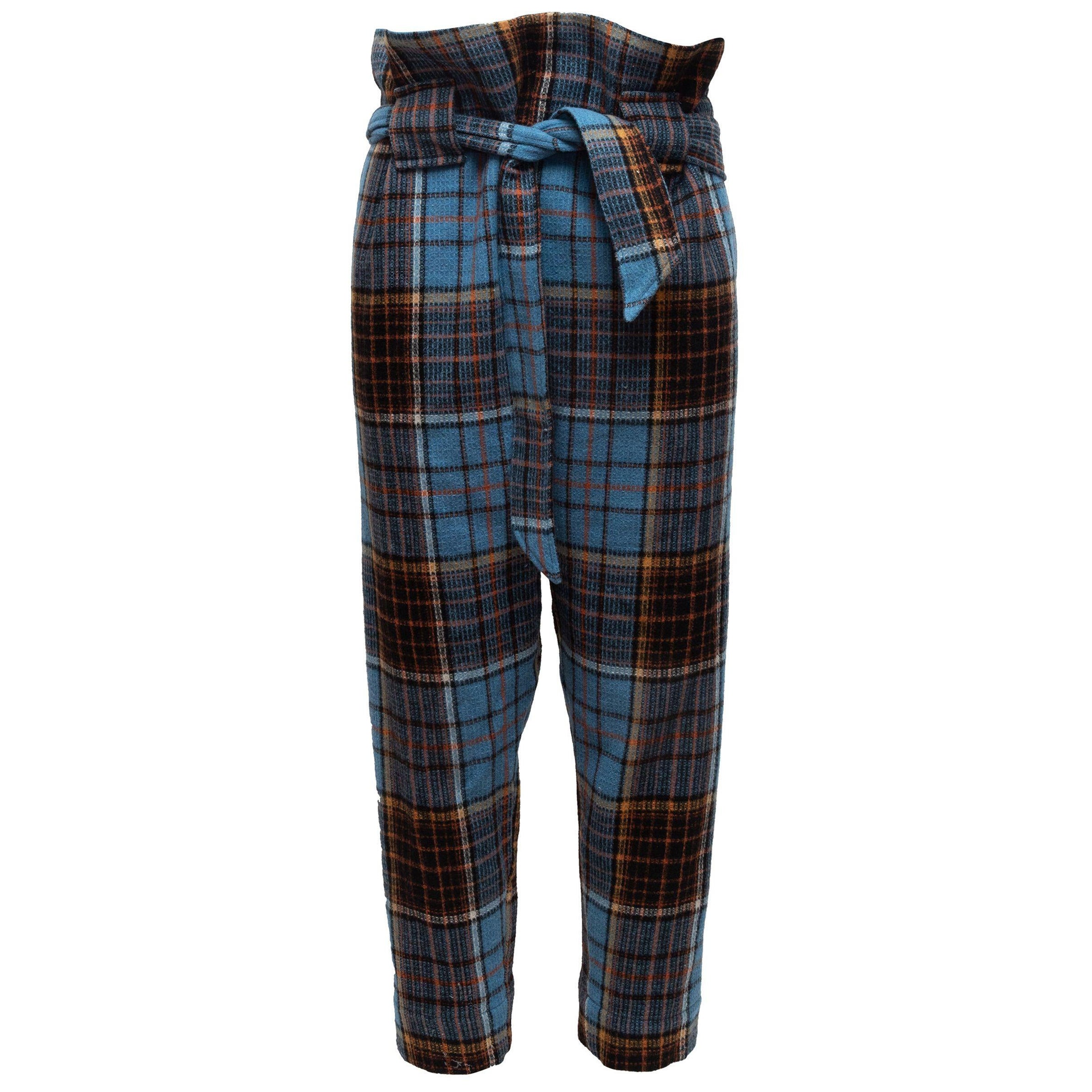 Vivienne Westwood Anglomania Blue 
Multicolor Wool Tartan Pants