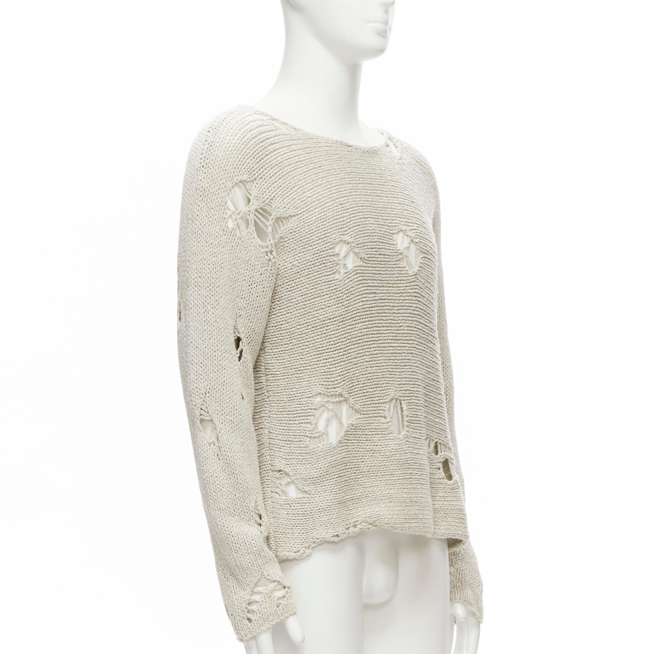 VIVIENNE WESTWOOD ANGLOMANIA Broken Knit heavy distressed knit orb logo sweater In Excellent Condition In Hong Kong, NT