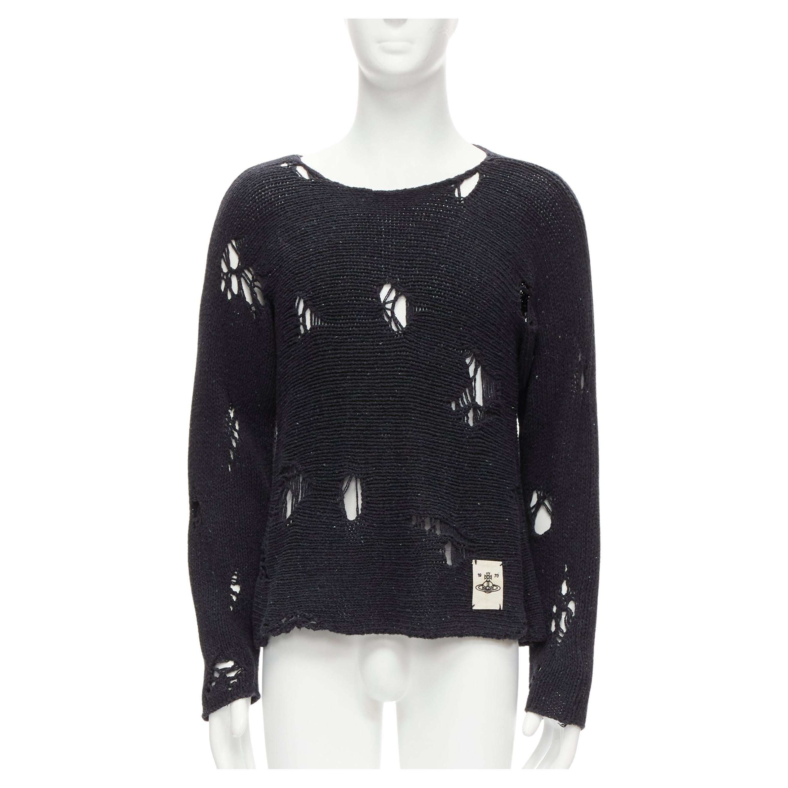 VIVIENNE WESTWOOD ANGLOMANIA Pullover aus schwerem Distressed-Strick mit Kugel-Logo im Angebot