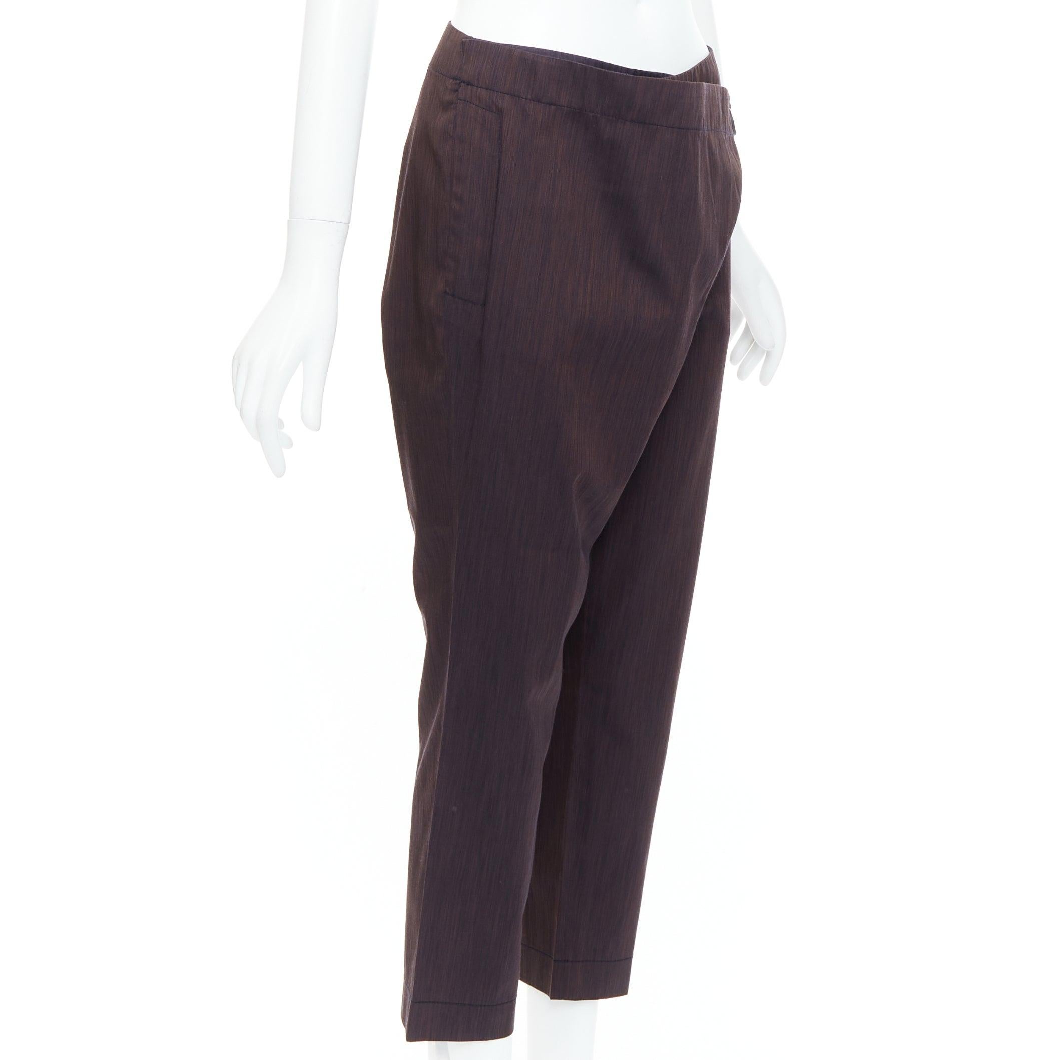 Black VIVIENNE WESTWOOD Anglomania brown asymmetric foldover harem pants IT40 S For Sale