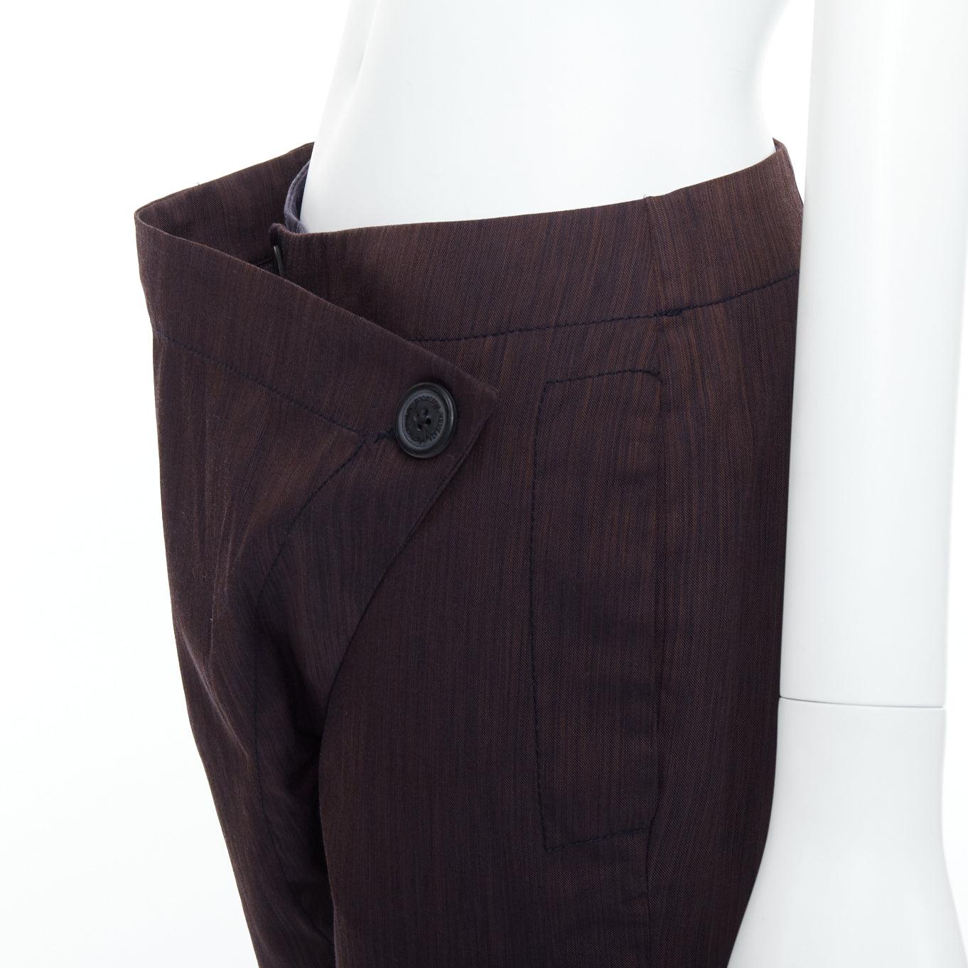 VIVIENNE WESTWOOD Anglomania brown asymmetric foldover harem pants IT40 S For Sale 2