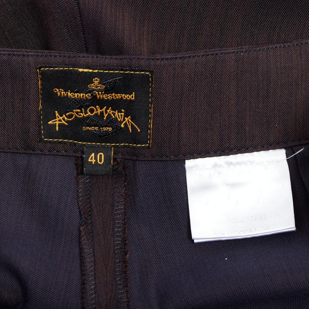 VIVIENNE WESTWOOD Anglomania brown asymmetric foldover harem pants IT40 S For Sale 3