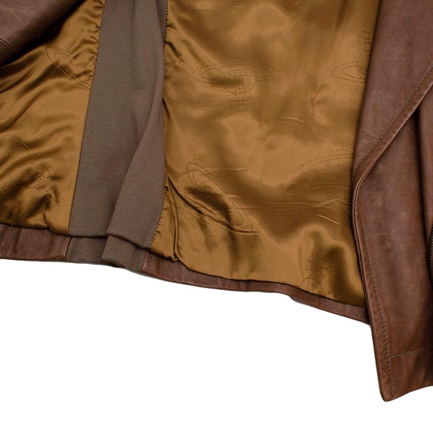 Vivienne Westwood Anglomania Brown Leather Biker Jacket - Size US6 5