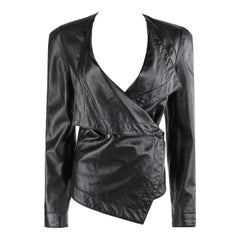 ANGLOMANIA by VIVIENNE WESTWOOD "Anglomania" anni '90 c.C. Giacca a portafoglio asimmetrica in pelle nera