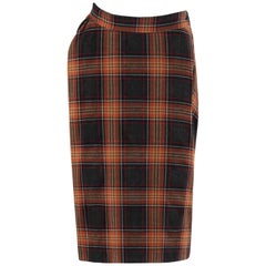 Vintage VIVIENNE WESTWOOD "Anglomania" c.1990's Tartan Plaid Draped Bustle Skirt  