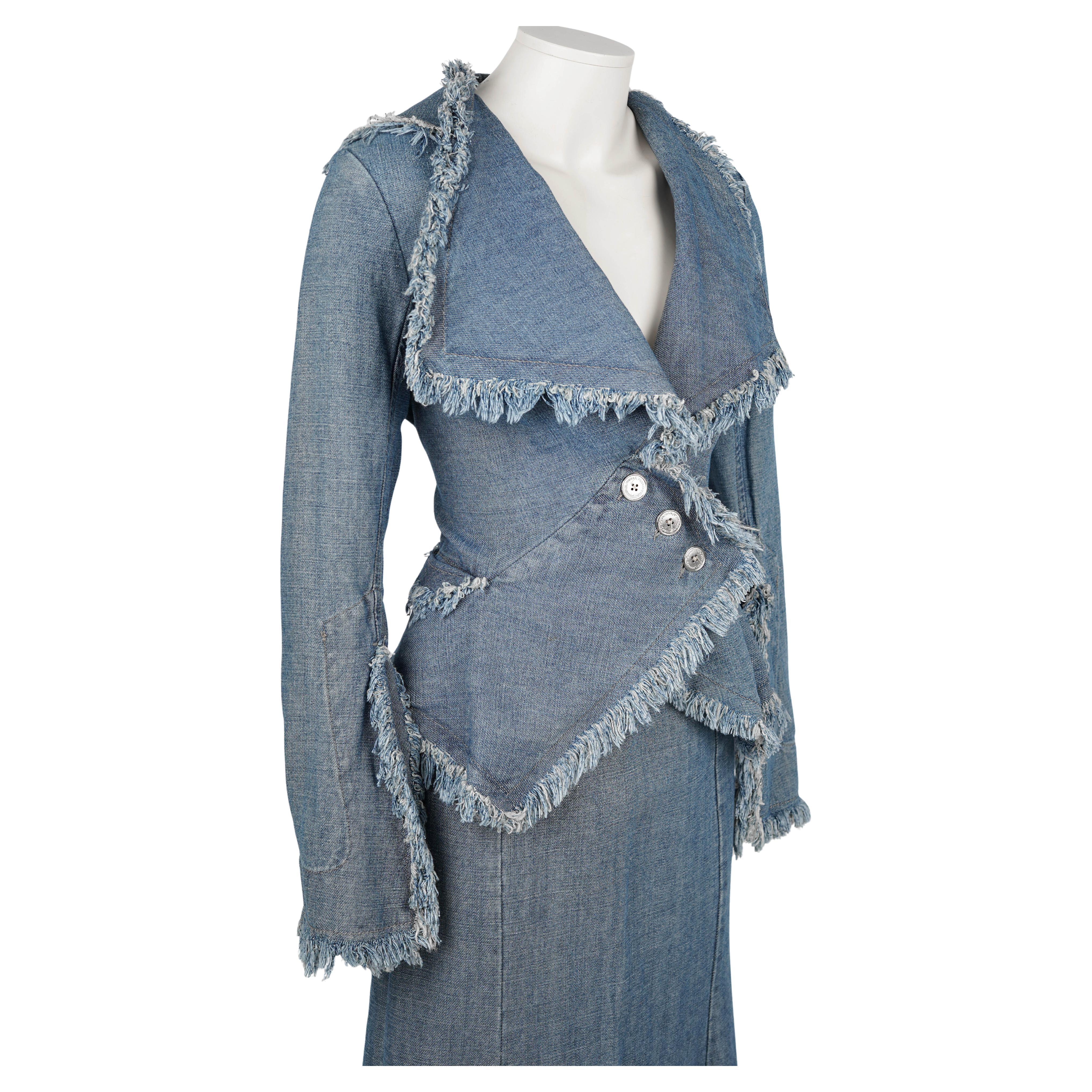Vivienne Westwood Anglomania Denim Zweiteiliger Anzug, A/W 1998 Damen im Angebot