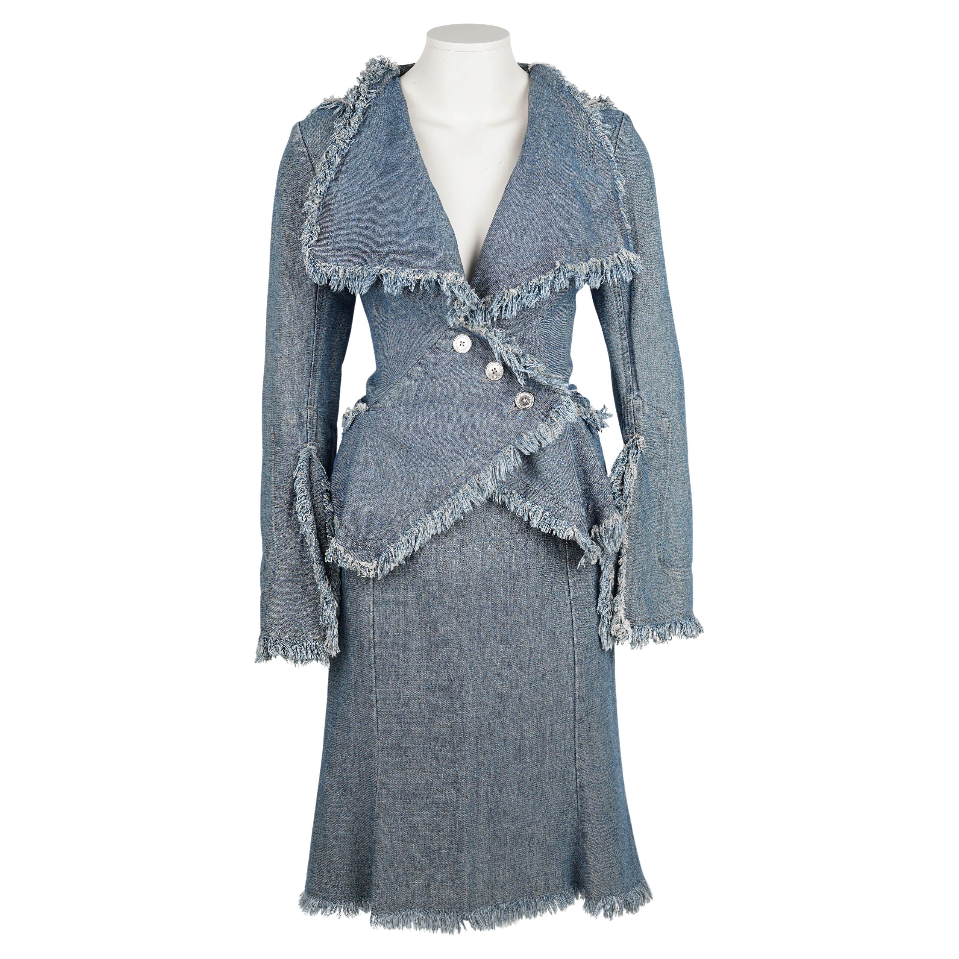 Vivienne Westwood Anglomania Denim Zweiteiliger Anzug, A/W 1998 im Angebot