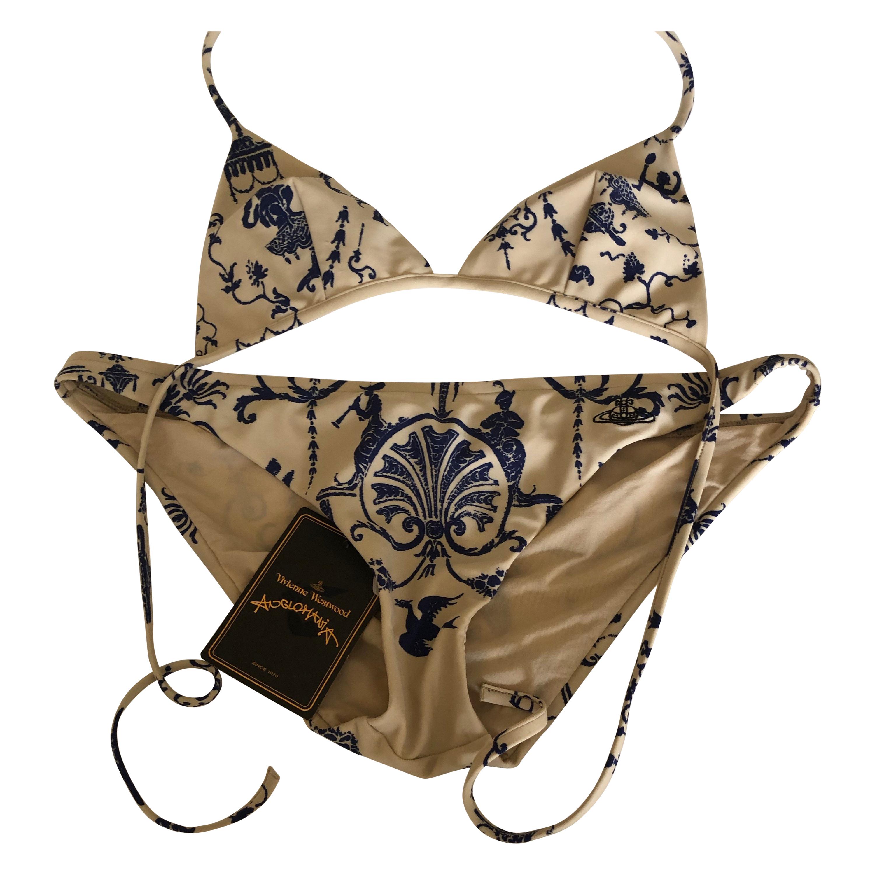 Vivienne Westwood Anglomania "Eve" Toile de Joie Bikini Swimsuit New w Tags For Sale