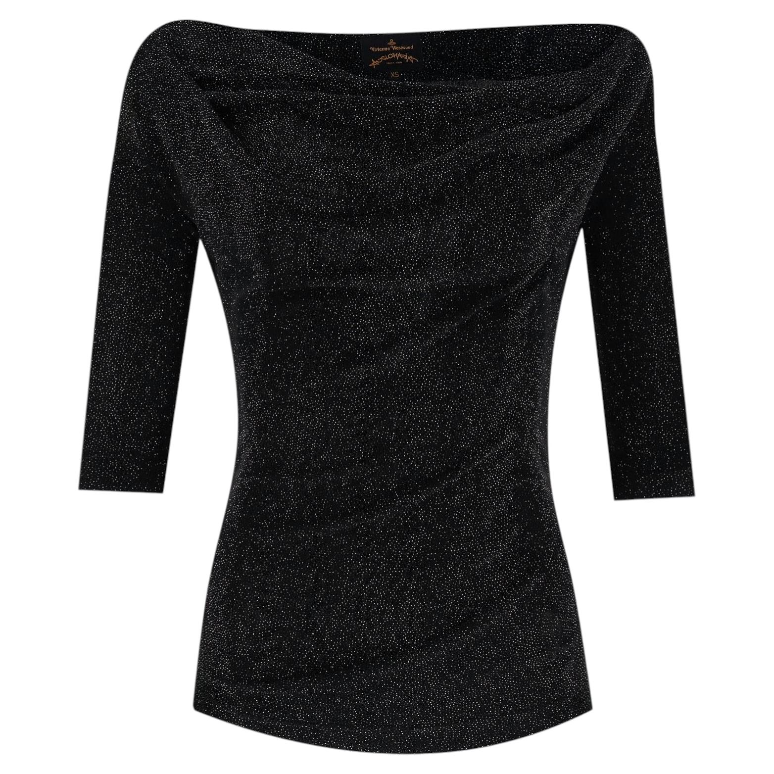 Anglomania Vivienne Westwood - Top glitterato con spalle scoperte